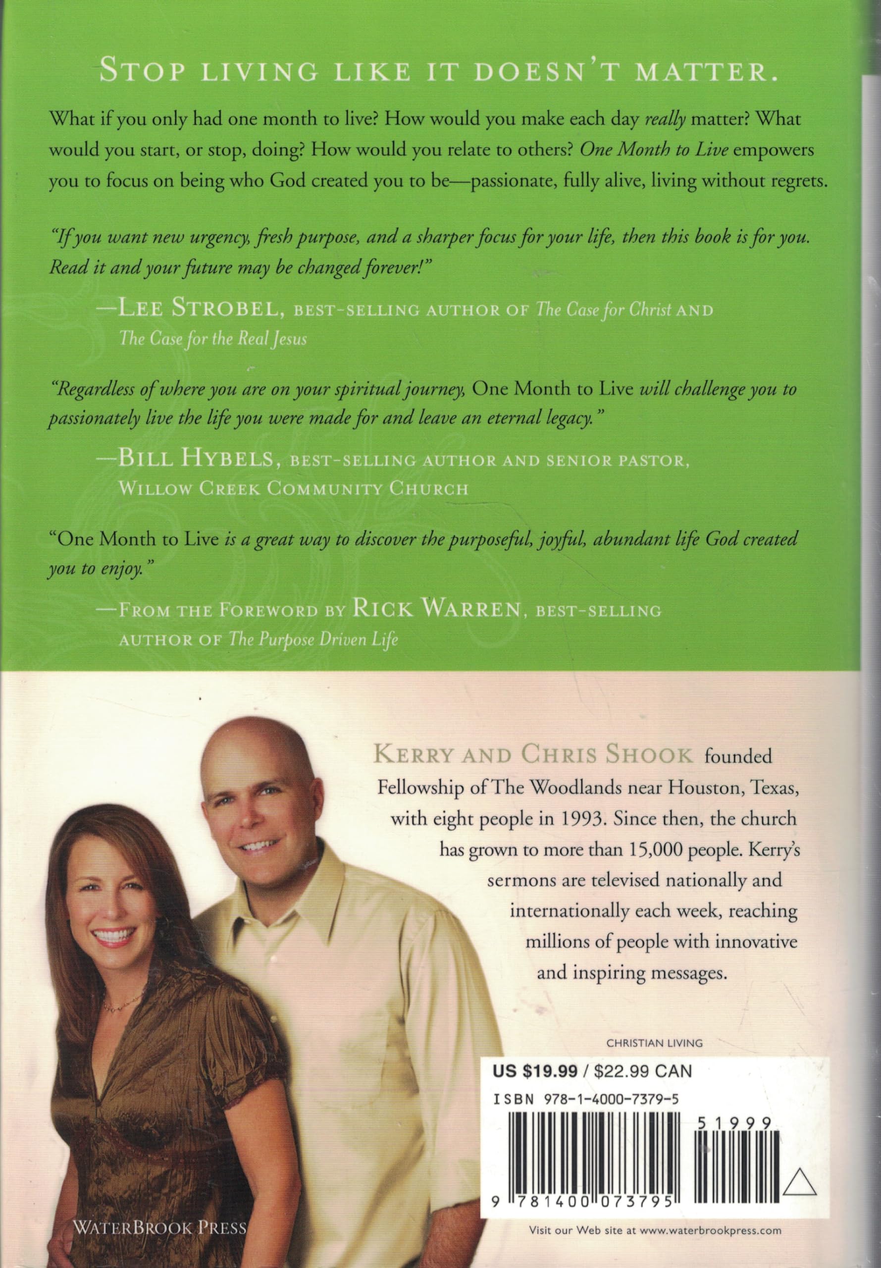 One Month to Live: Thirty Days to a No-Regrets Life used book depot