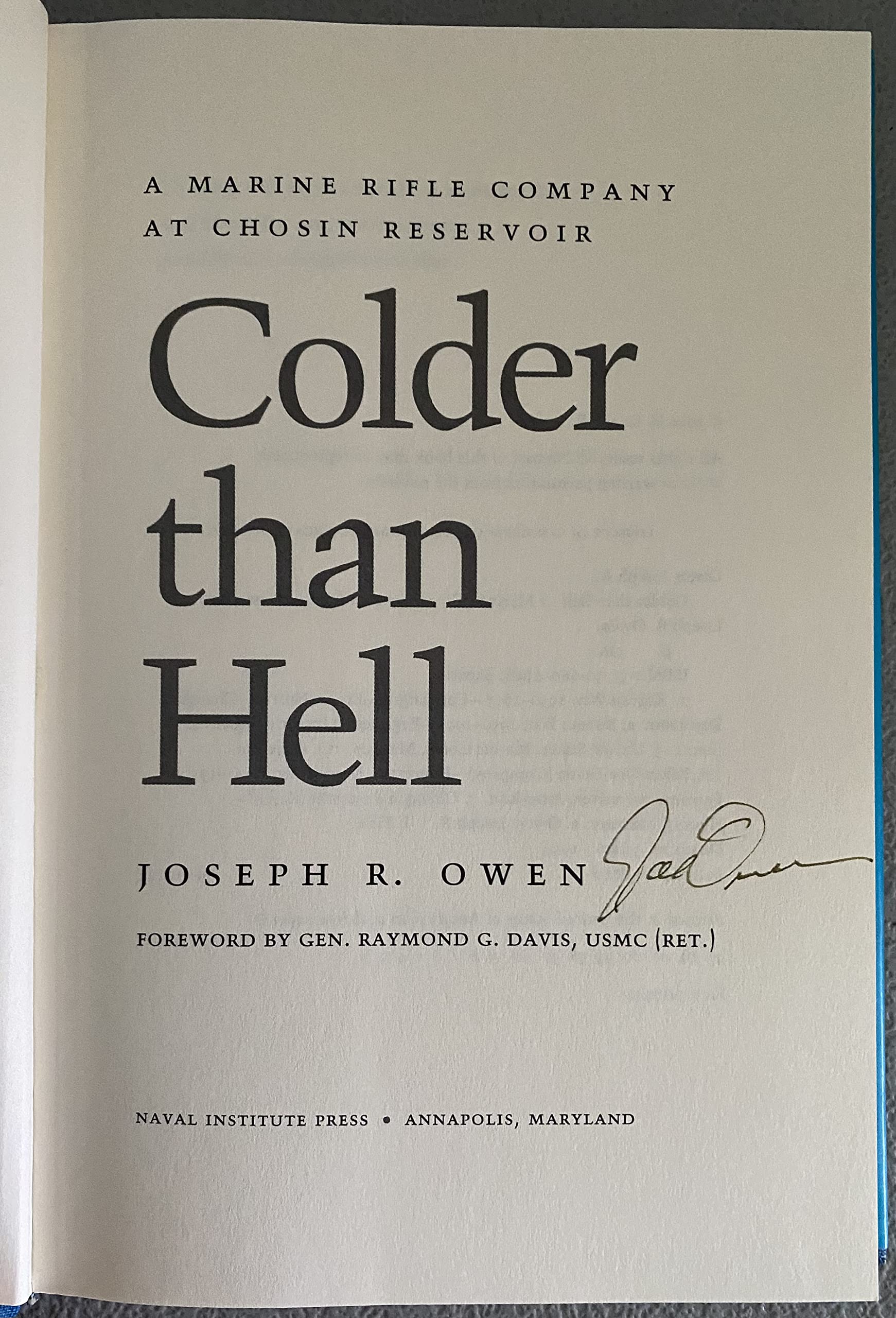 Colder Than Hell: A Marine Rifle Company at Chosin Reservoir used book depot