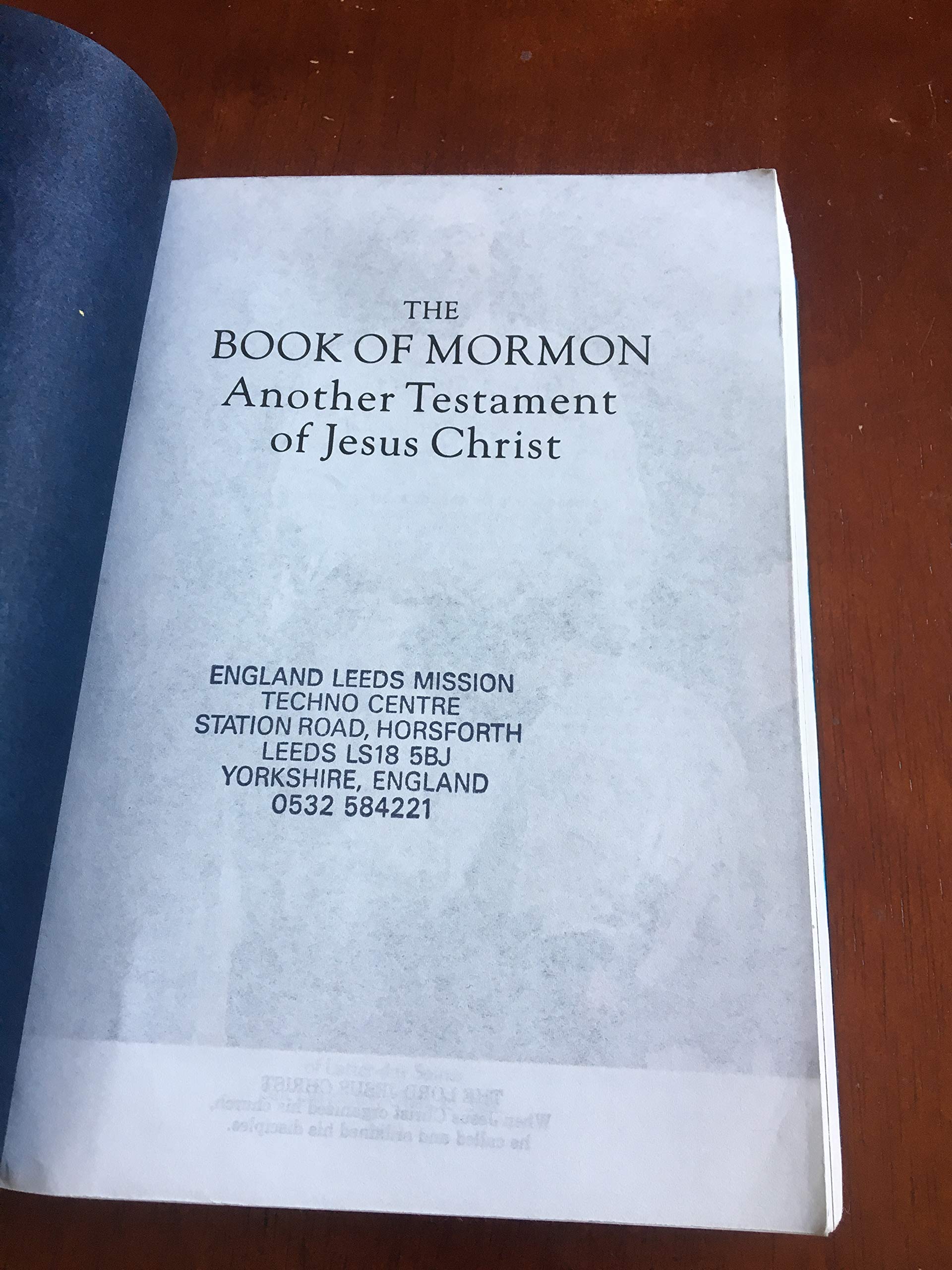 The Book of Mormon: Another Testament of Jesus Christ