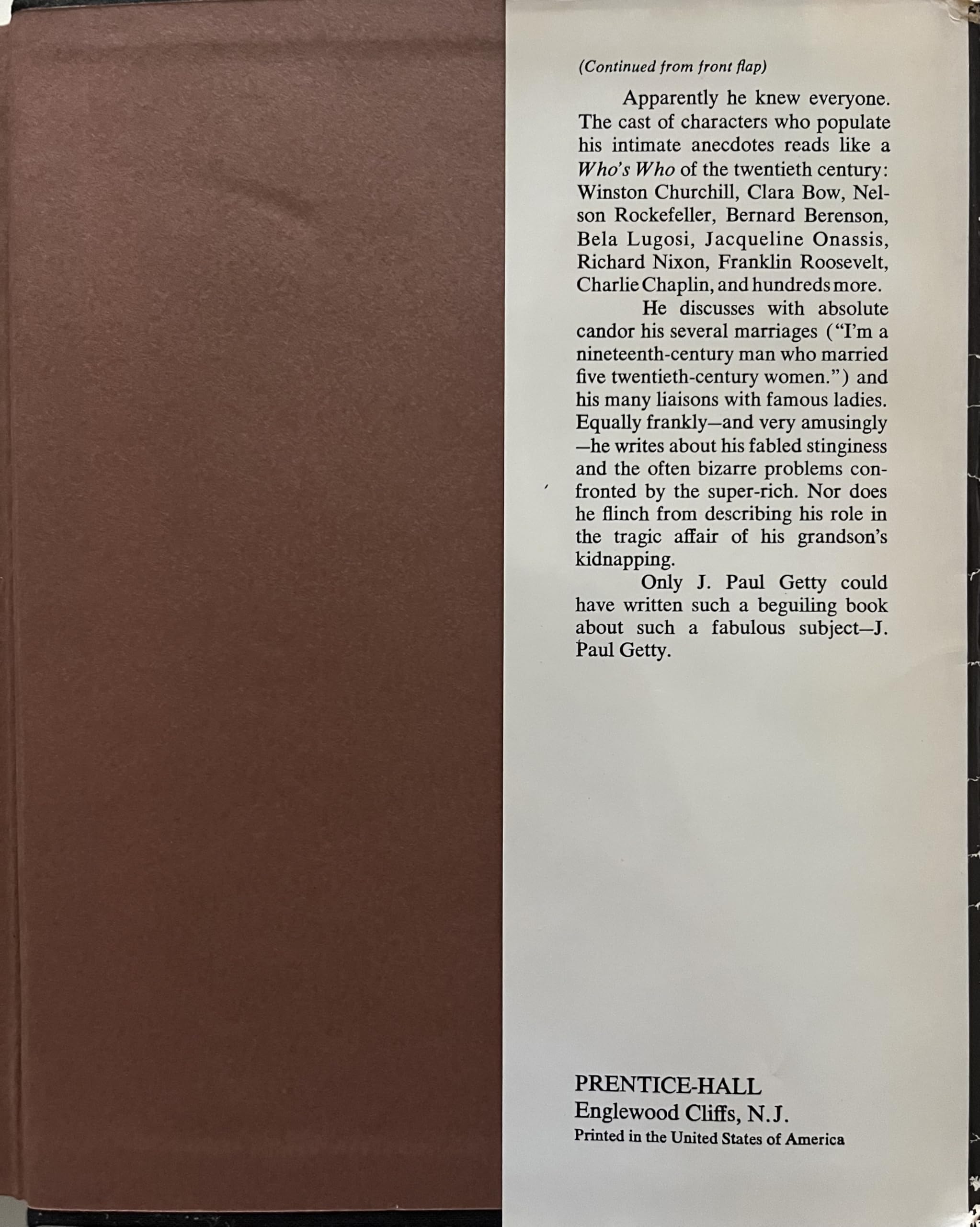 As I see it: The autobiography of J. Paul Getty used book depot