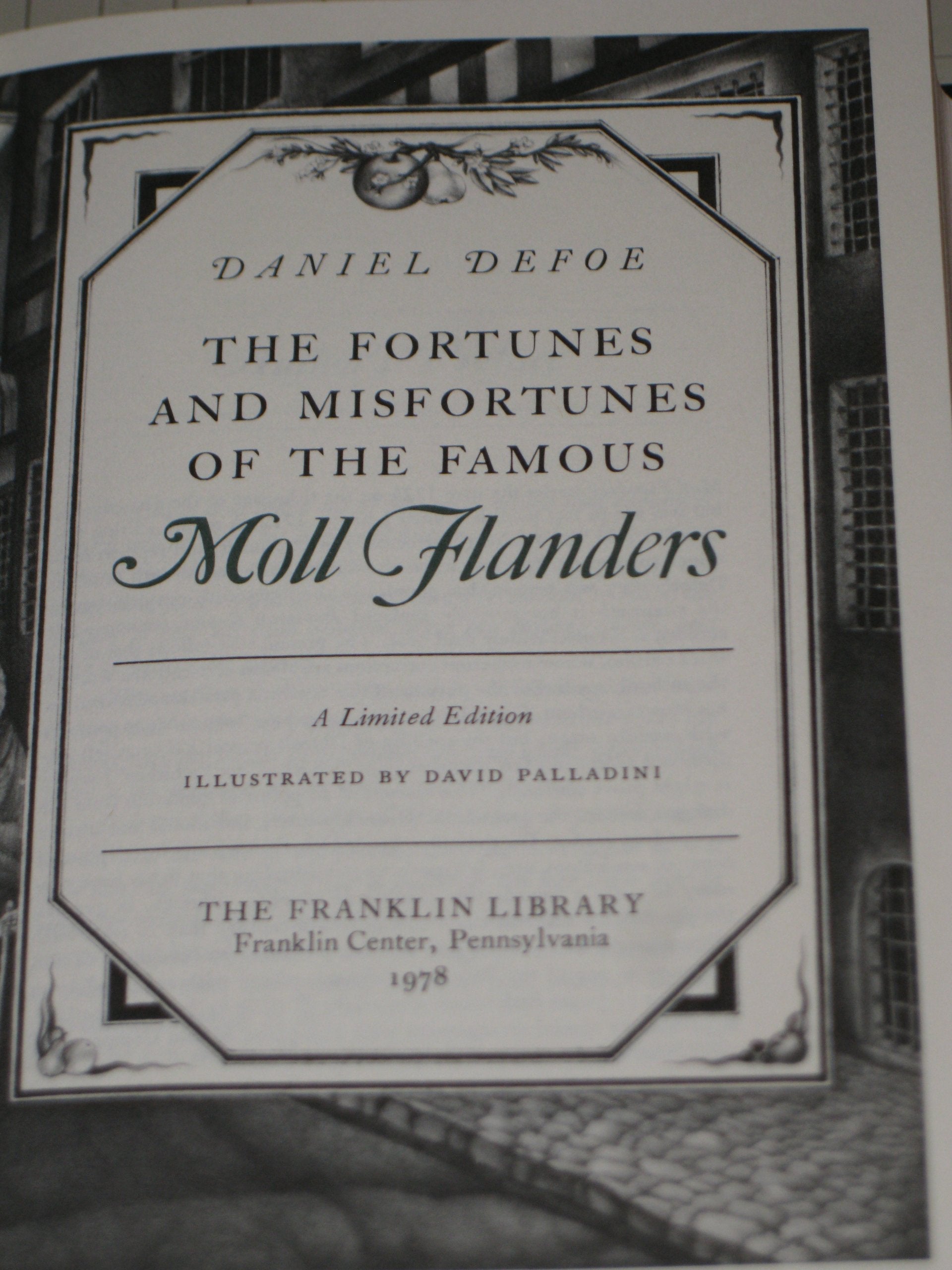 Moll Flanders - Daniel Defoe - The Franklin Library - David Palladini Illustrations - Limited Edition used book depot
