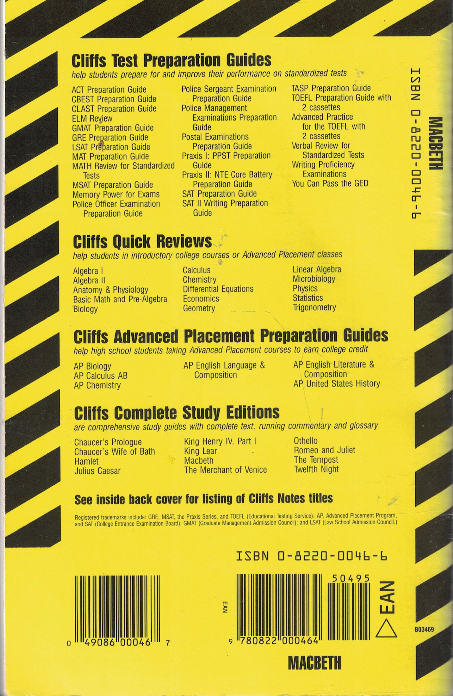 Shakespeare's Macbeth (Cliff's Notes)