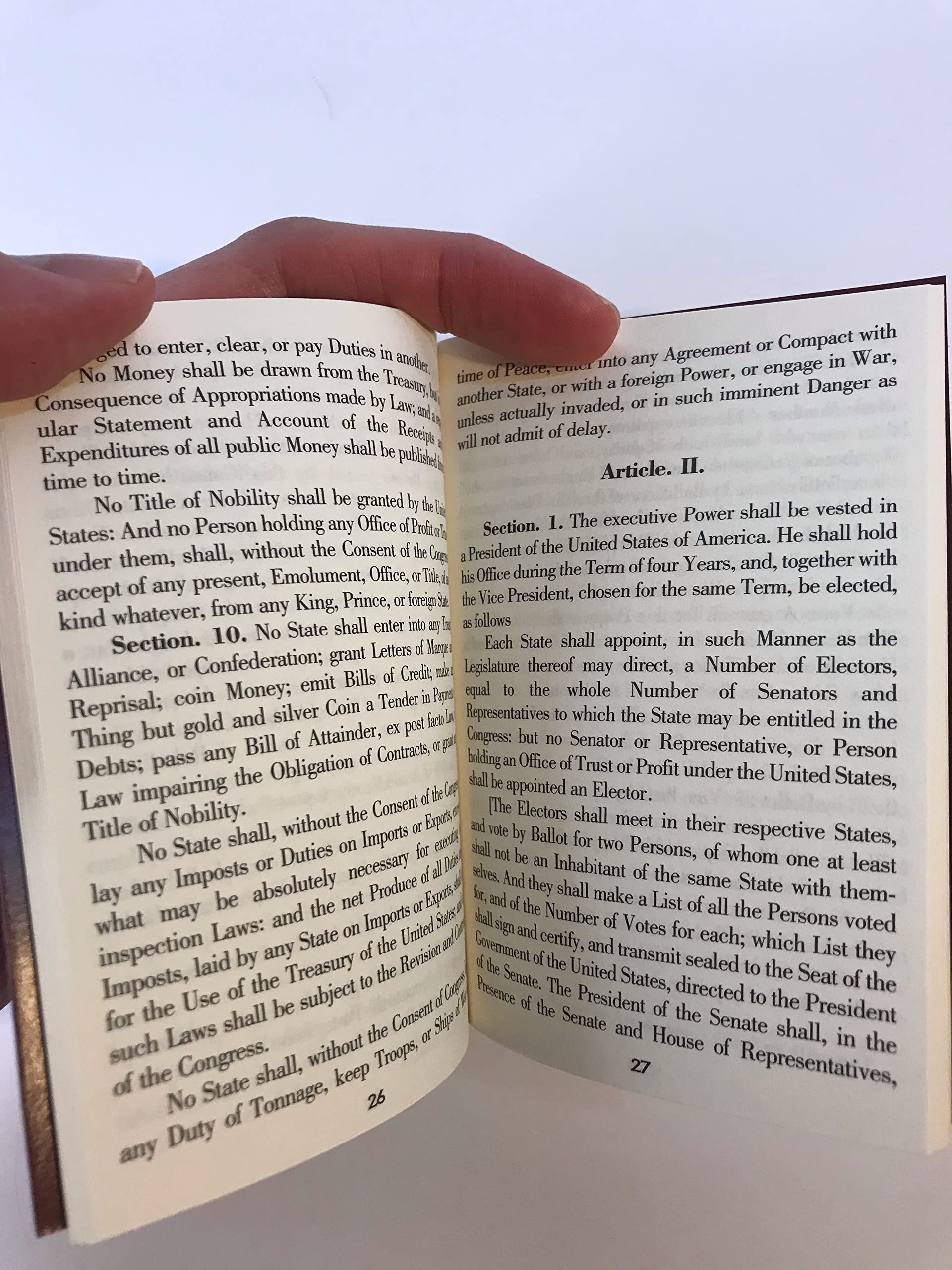 The Declaration of Independence and the Constitution of the United States of America used book depot