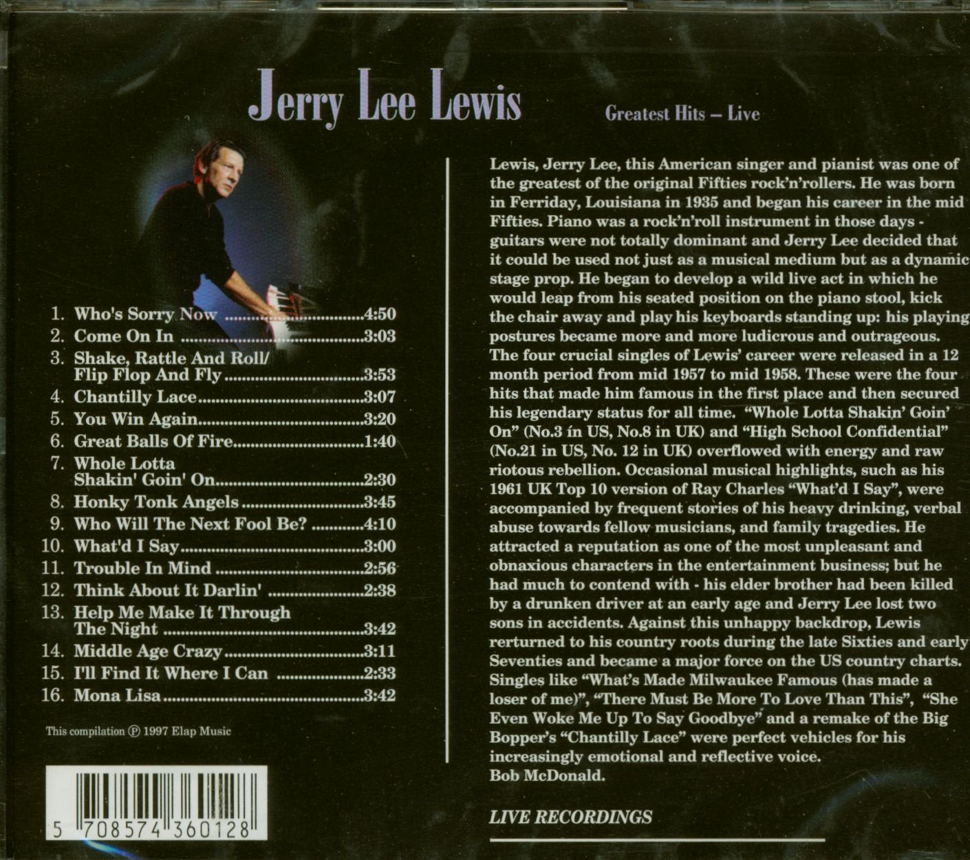 Jerry Lee Lewis - Greatest Hits Live used book depot