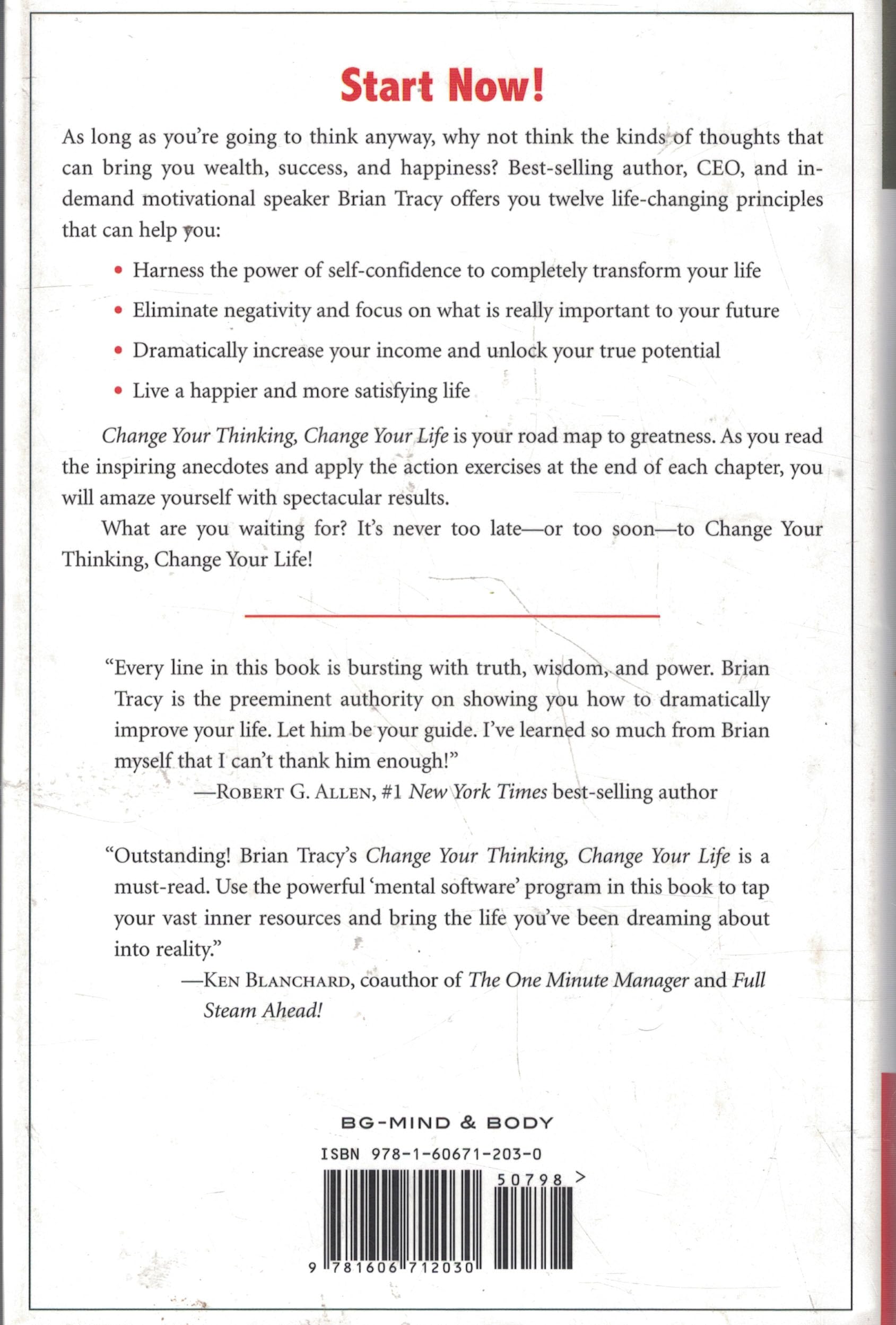 Change Your Thinking, Change Your Life: How to Unlock Your Full Potential for Success and Achievement used book depot