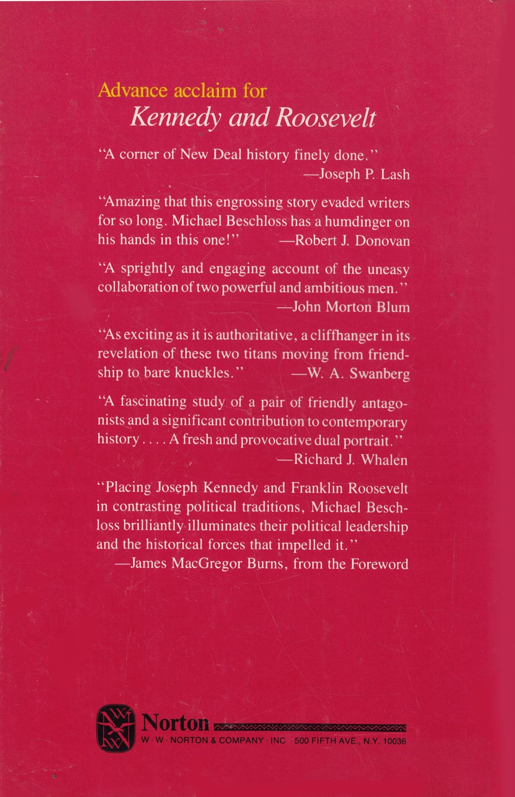 Kennedy and Roosevelt: The Uneasy Alliance used book depot