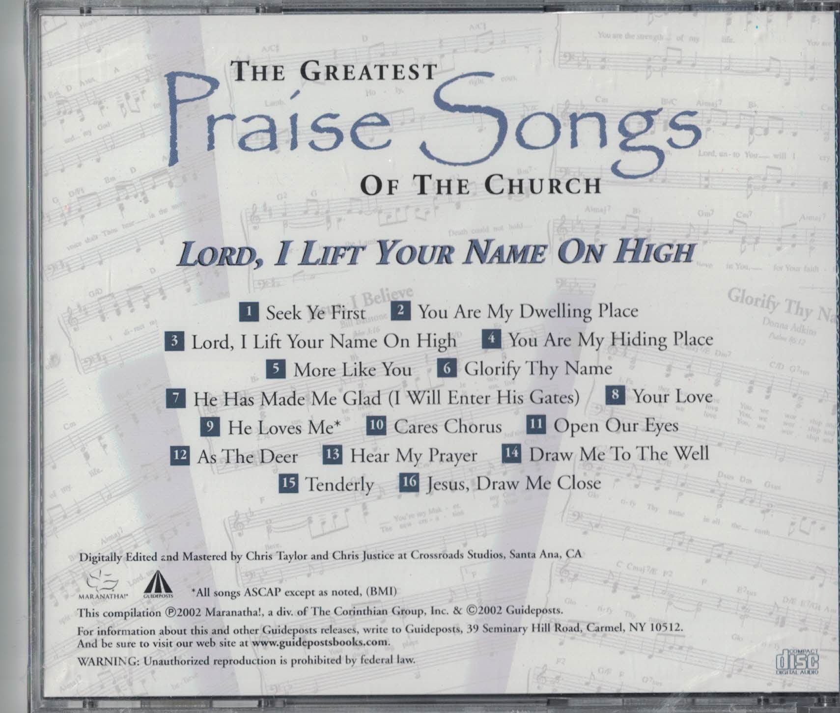 The Greatest Praise Songs Of The Church: Lord, I lift Your Name On High used book depot