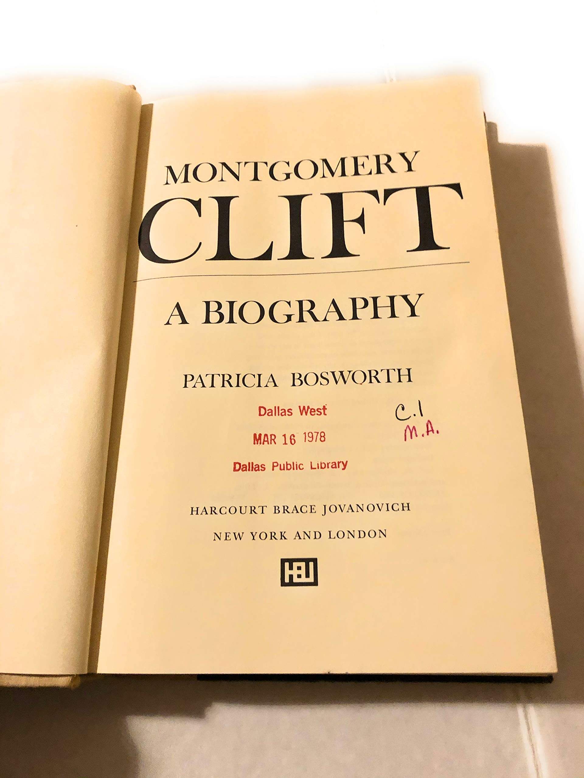 Montgomery Clift: A Biography used book depot