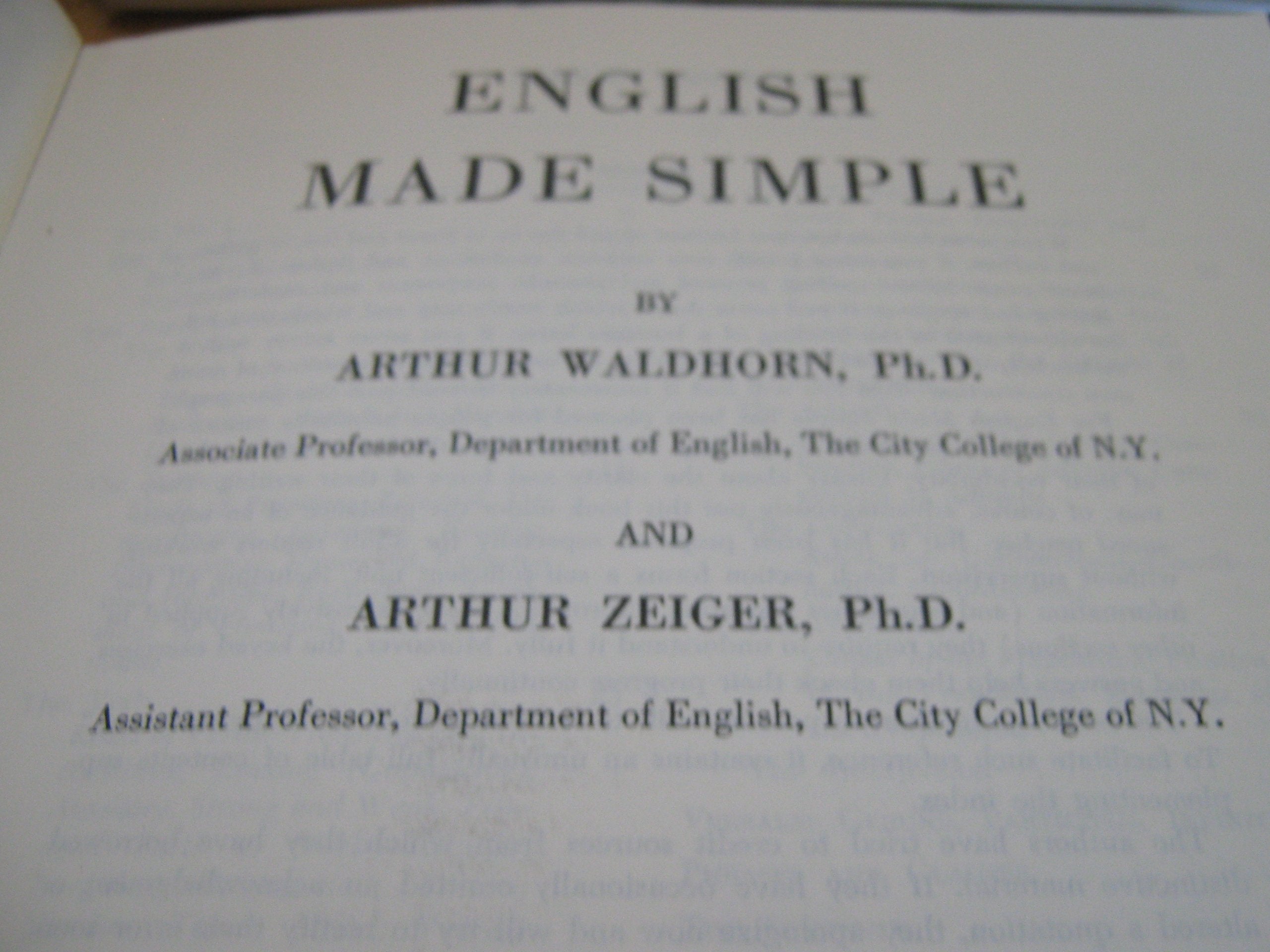 English Made Simple used book depot