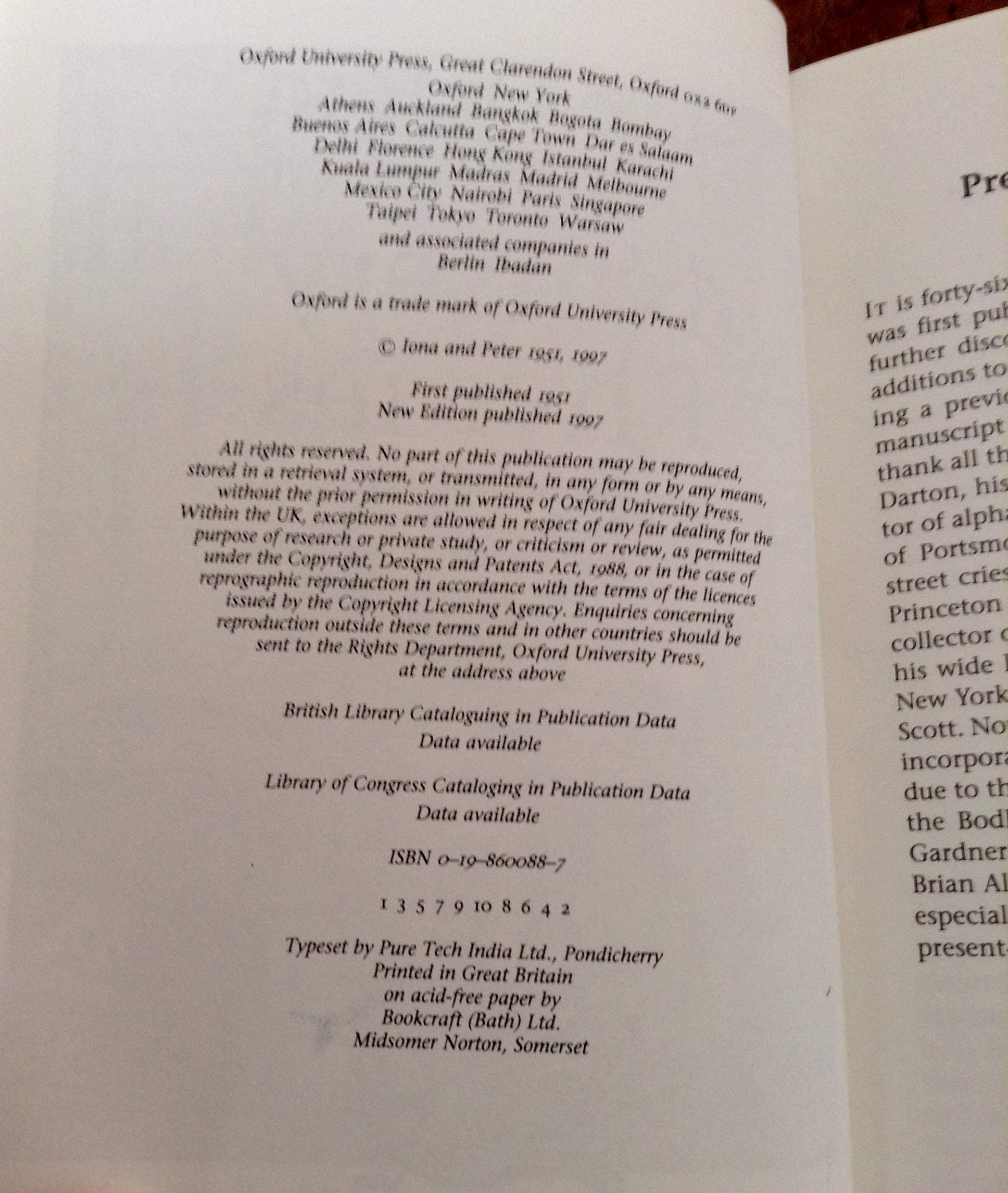 The Oxford Dictionary of Nursery Rhymes used book depot