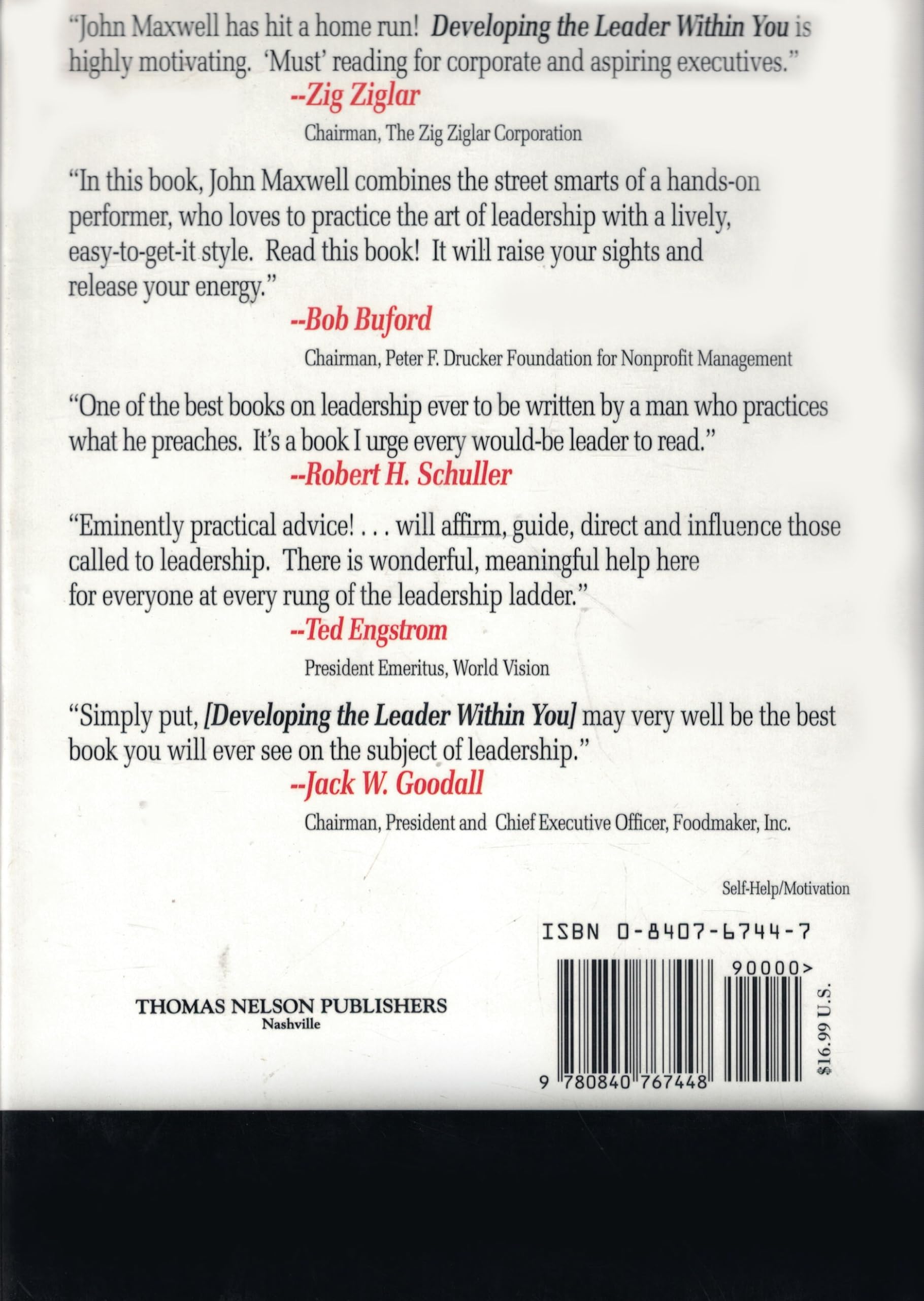 Developing the Leader Within You used book depot