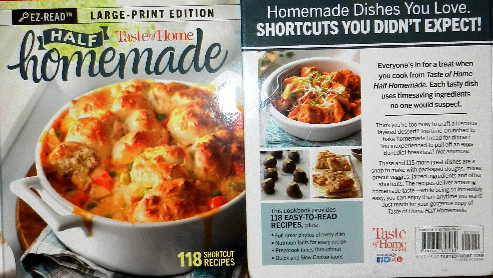 Taste of Home Half Homemade, Large Print, 2018 used book depot