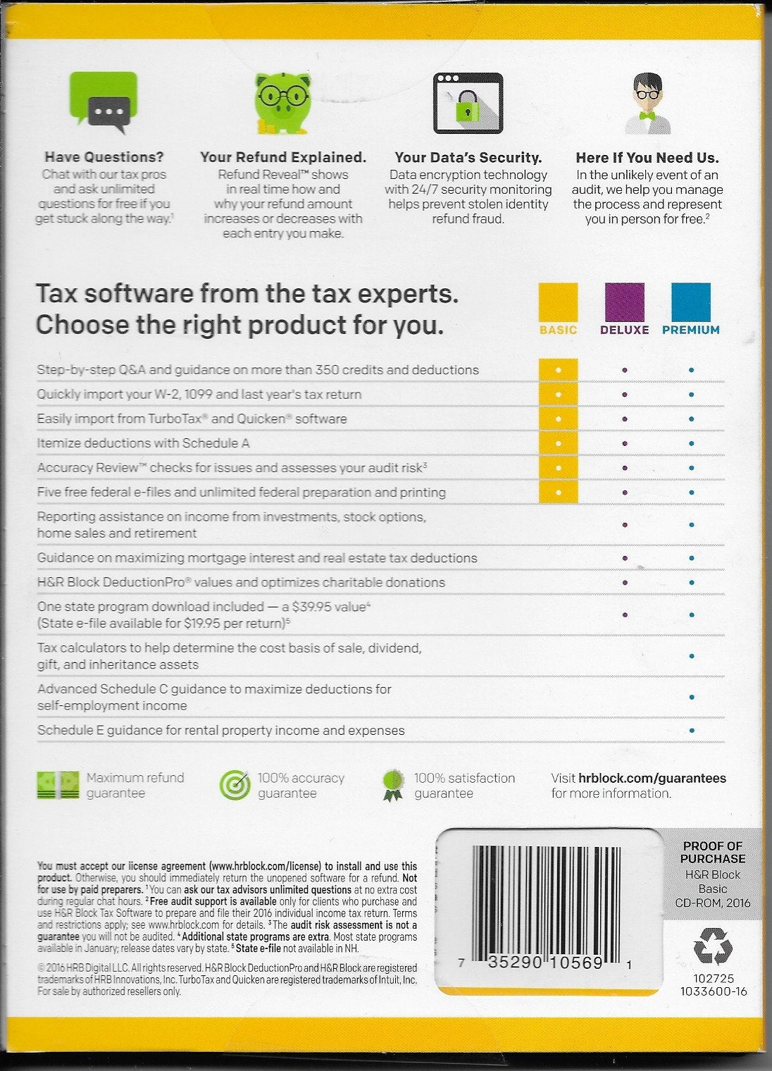 H&R Block 2016 Basic Tax Software Federal (Windows and Mac)