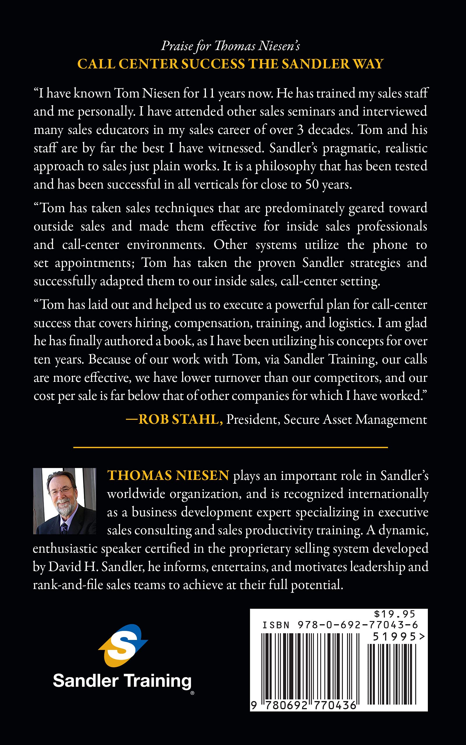 Call Center Success The Sandler Way used book depot