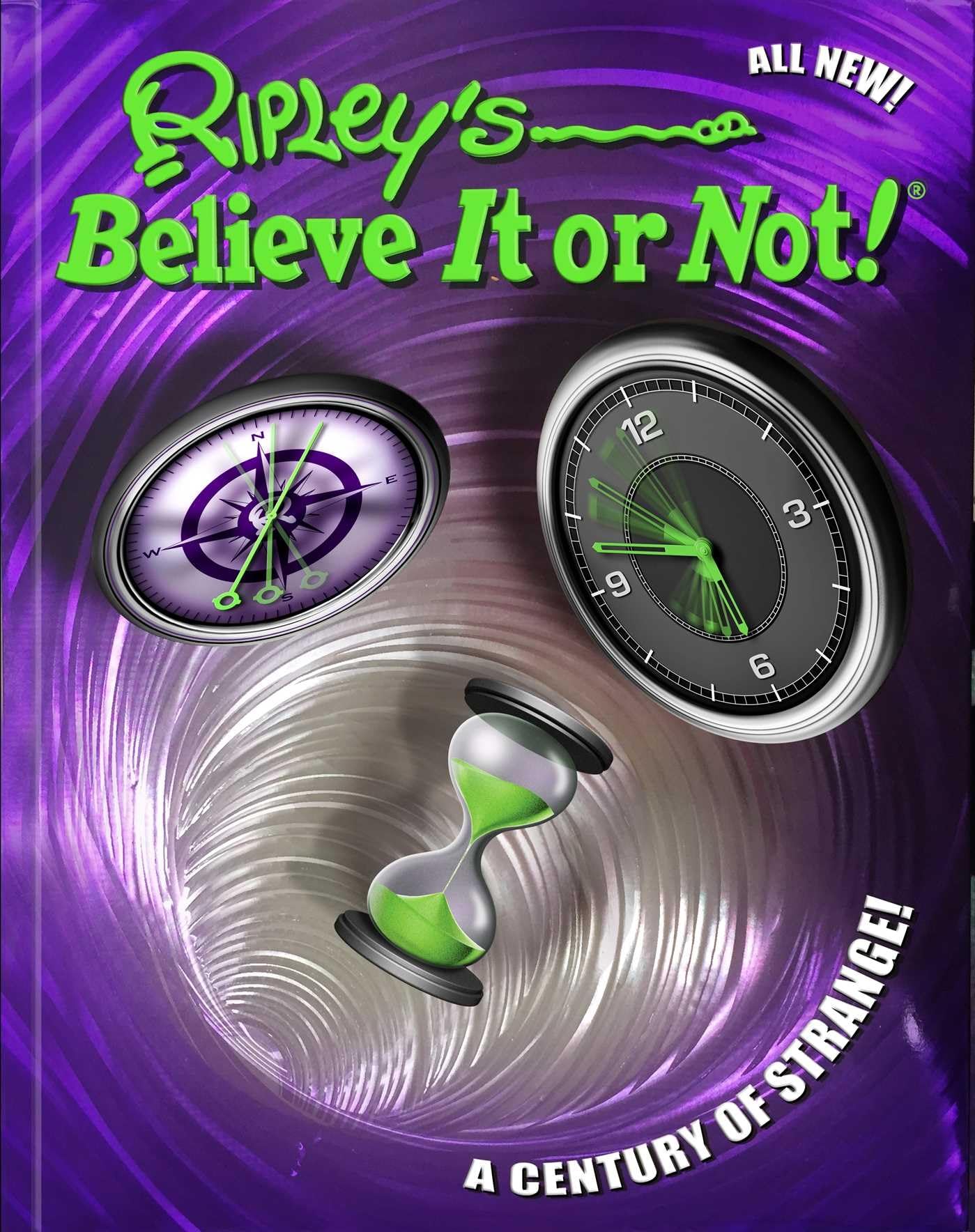 Cover of Ripley's Believe It Or Not! A Century Of Strange! (15) featuring clocks and an hourglass.