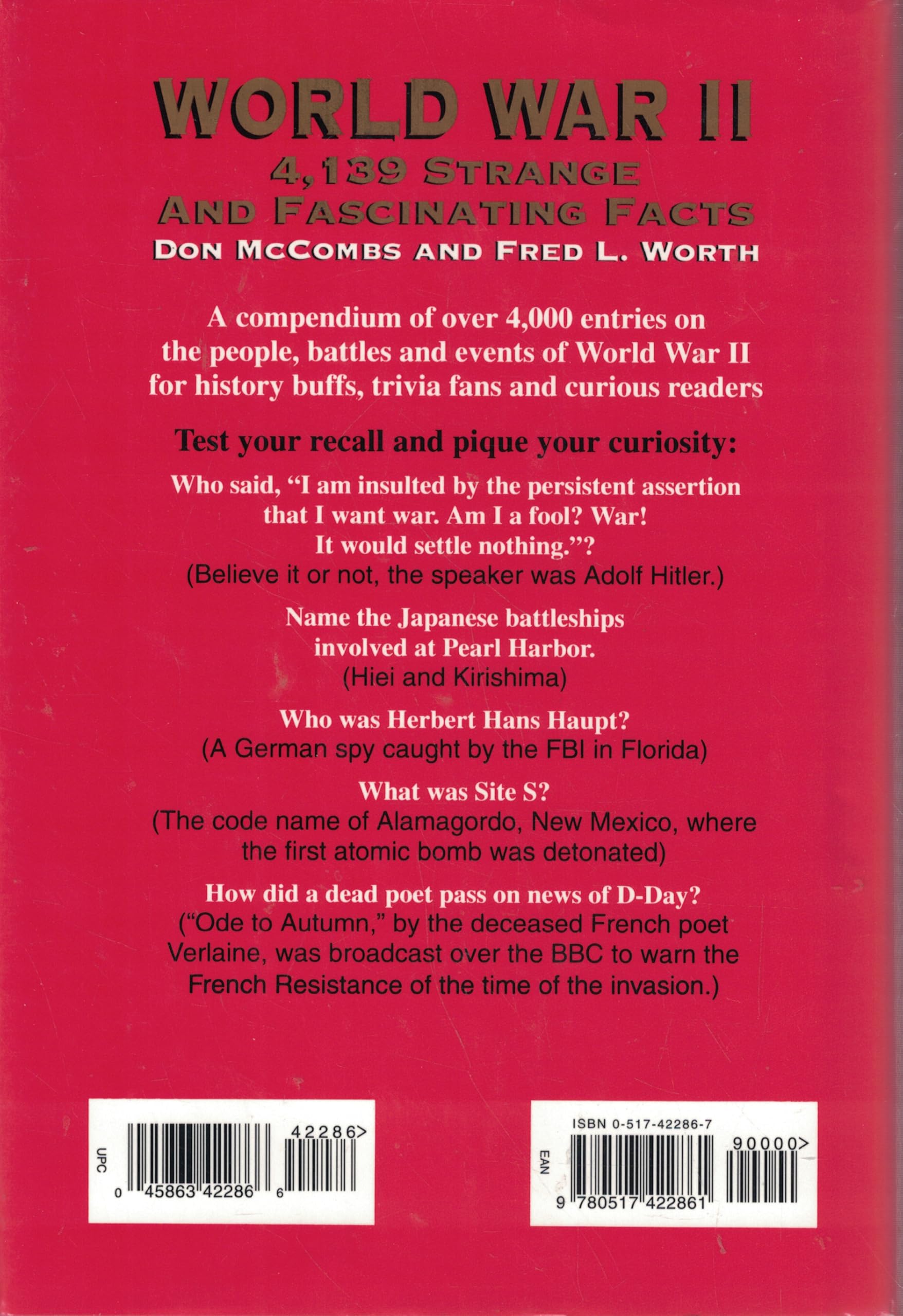 World War II: 4,139 Strange and Fascinating Facts used book depot