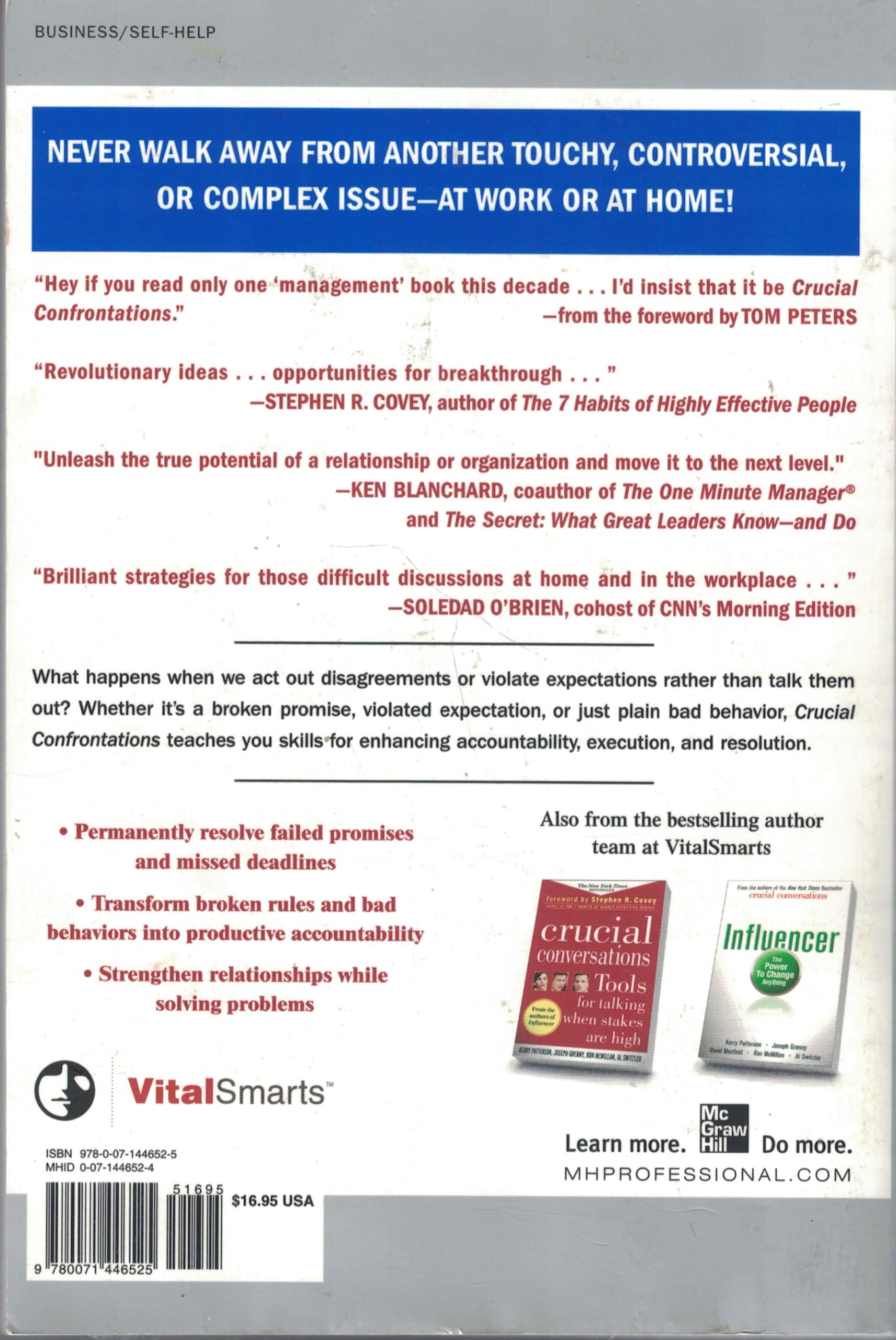 Crucial Confrontations: Tools for Resolving Broken Promises, Violated Expectations, and Bad Behavior used book depot