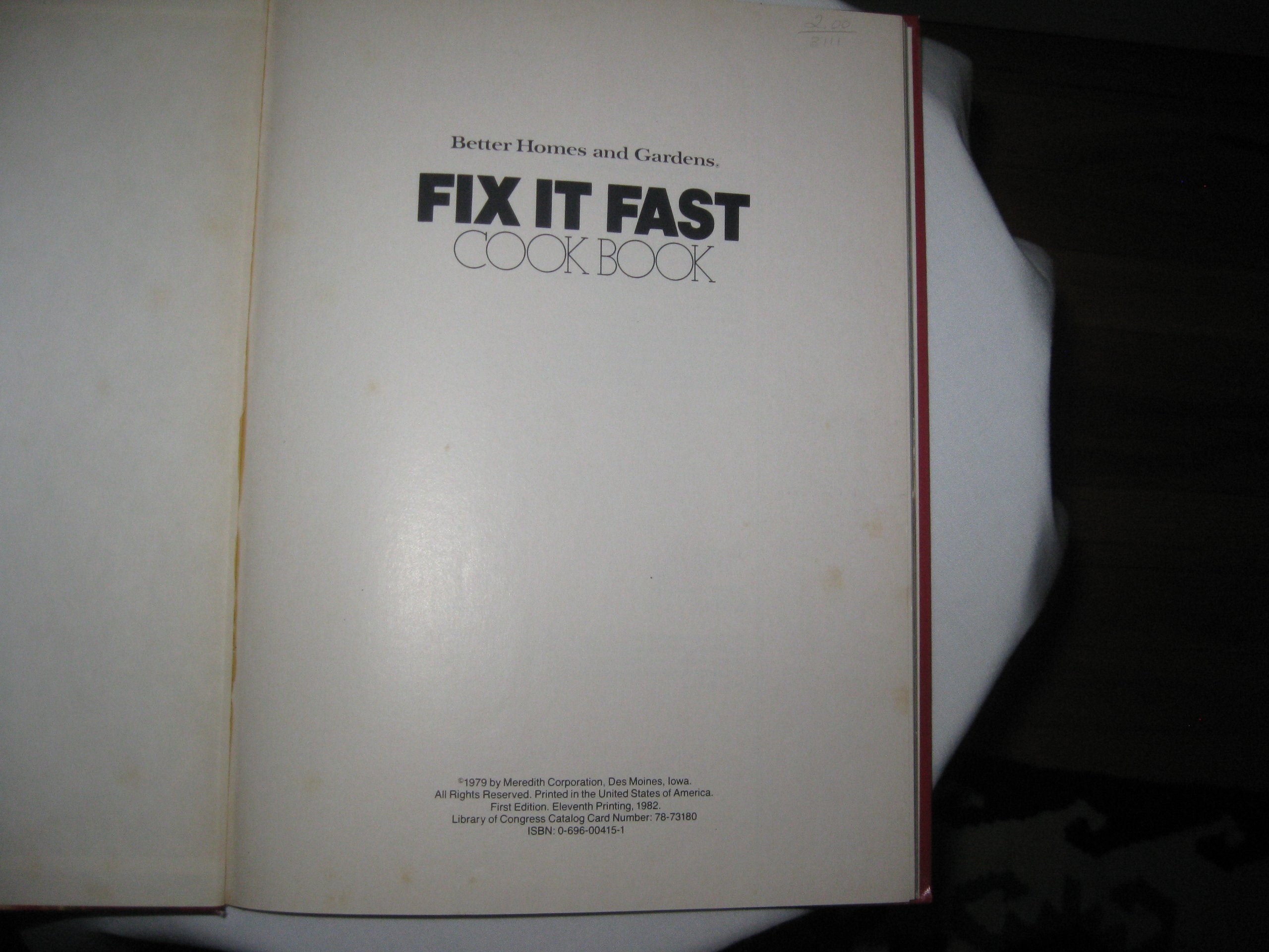 Better Homes And Gardens Fix It Fast Cook Book used book depot