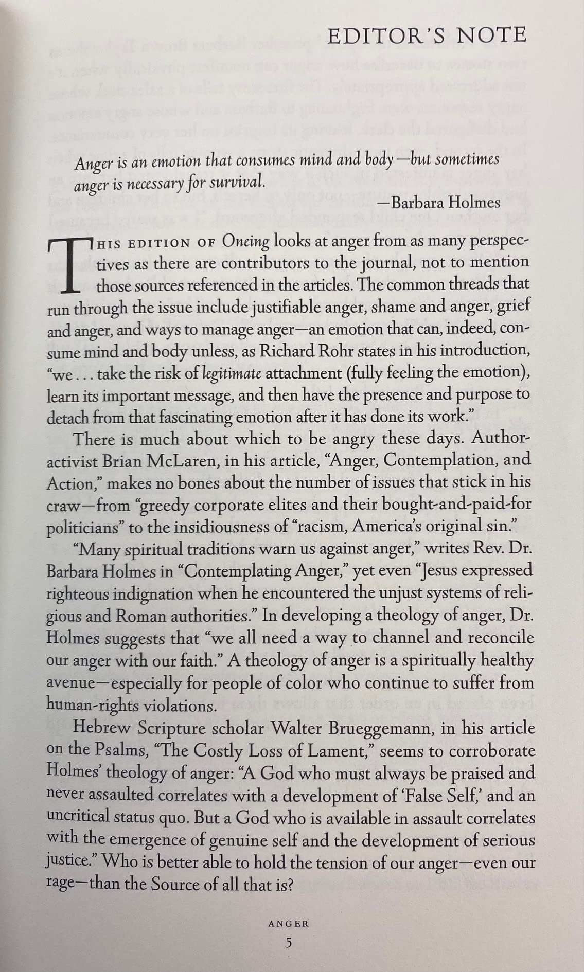 anger - oneing an alternative orthodoxy used book depot