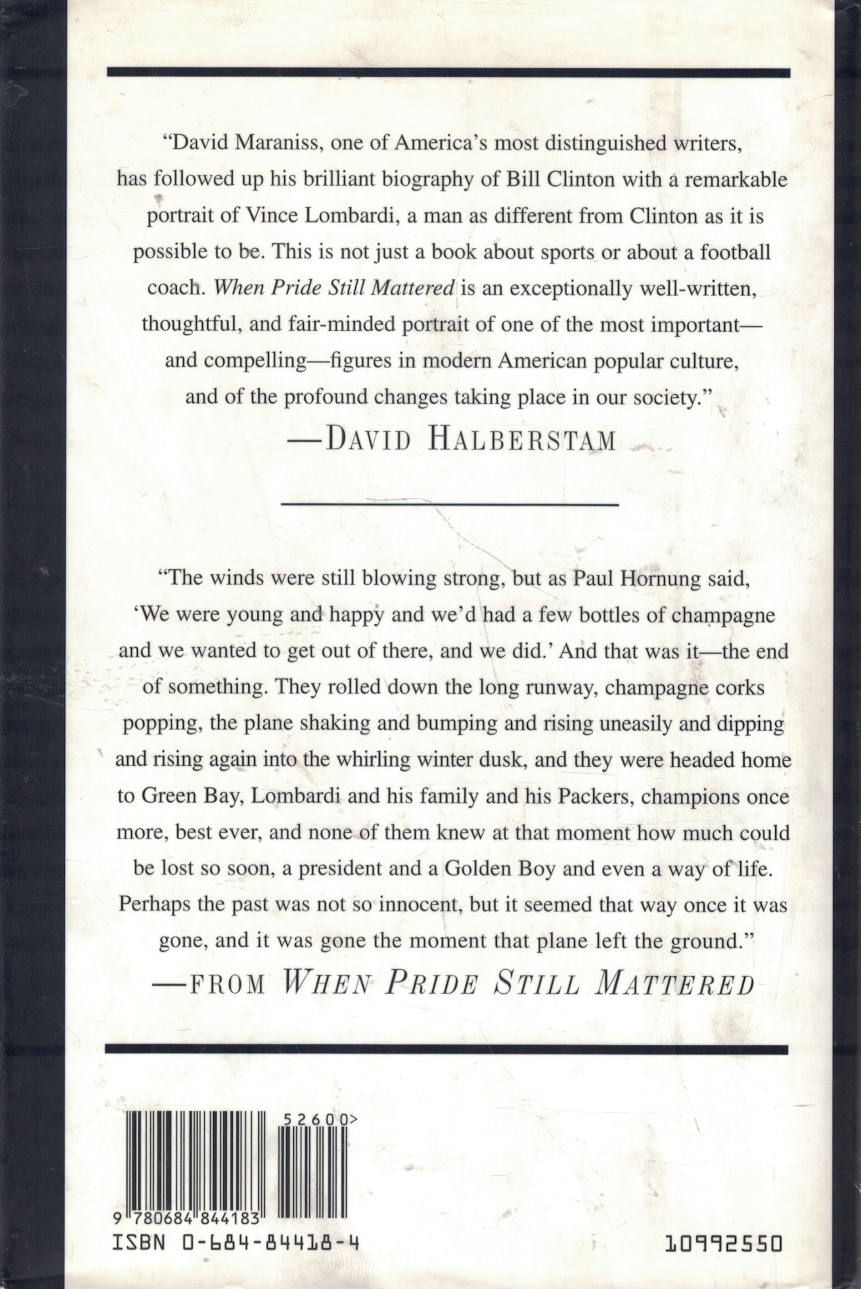When Pride Still Mattered: A Life of Vince Lombardi used book depot