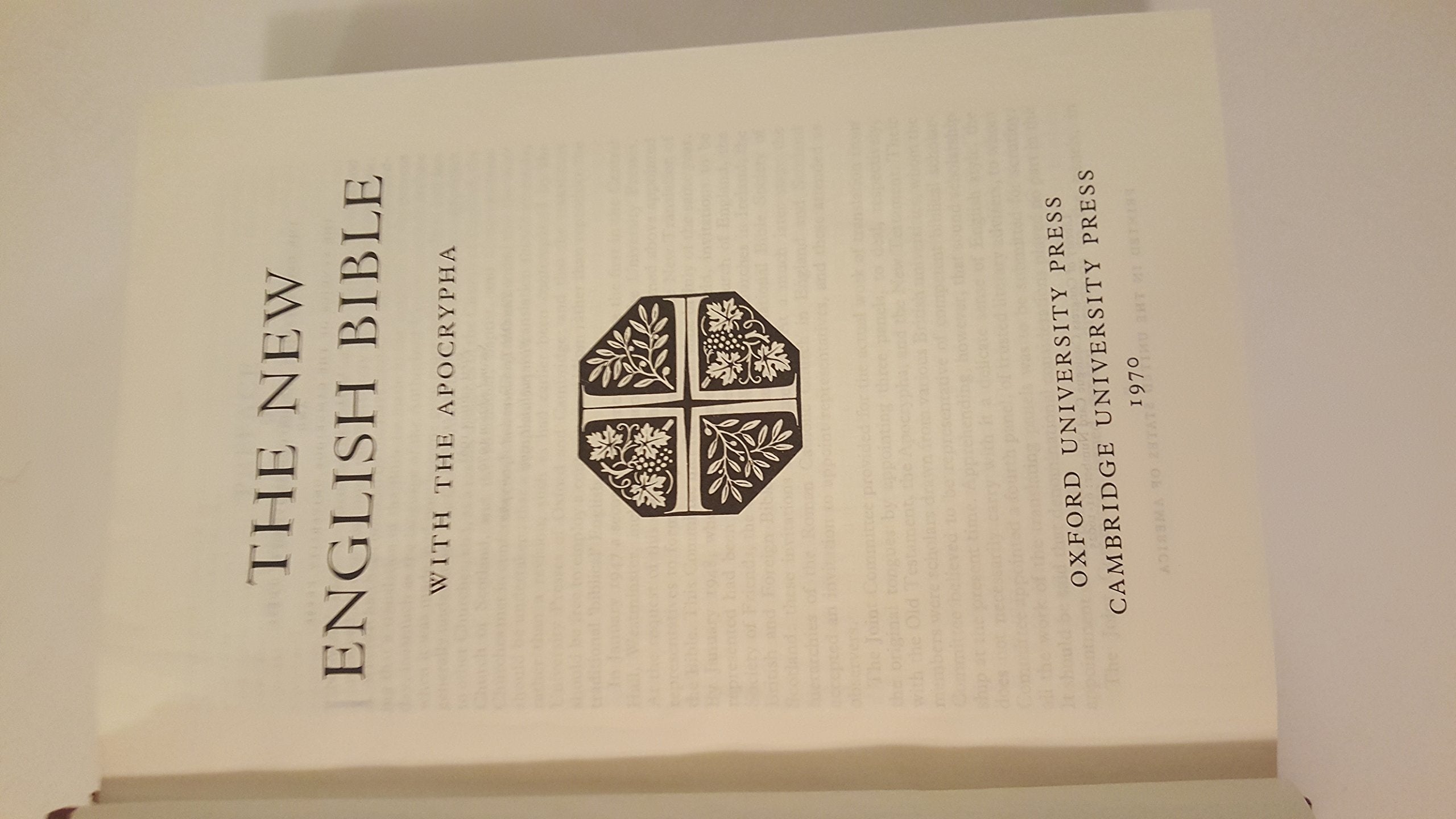 The New English Bible with the Apocrypha