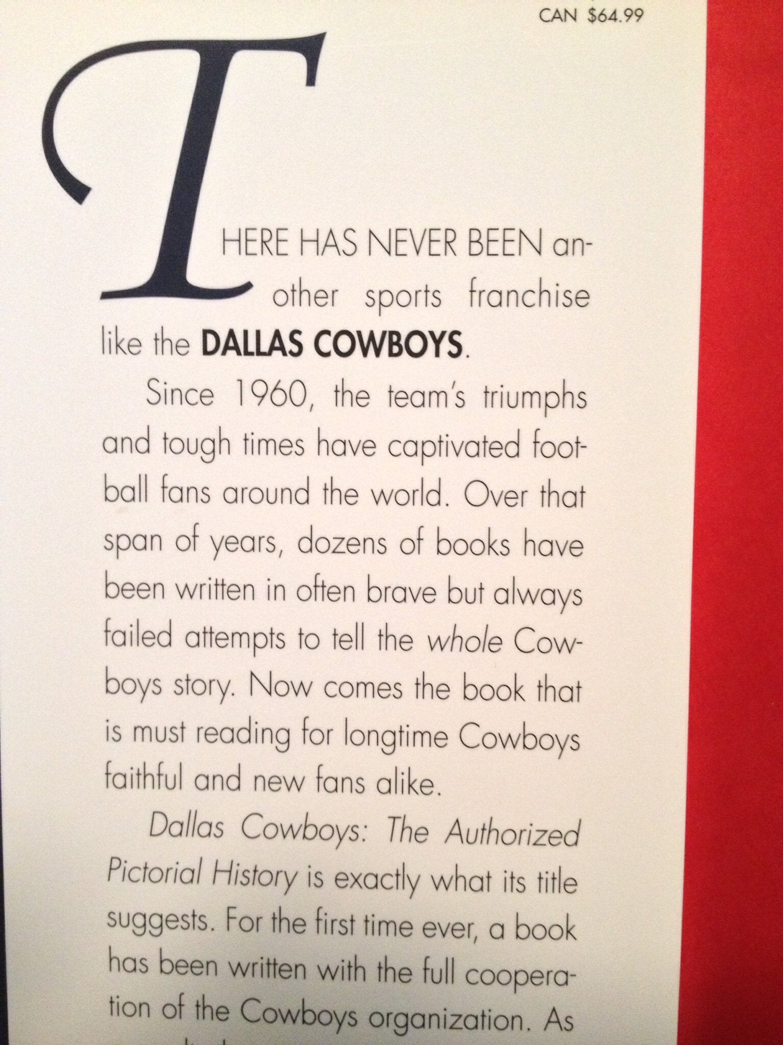 Dallas Cowboys: The Authorized Pictorial History used book depot