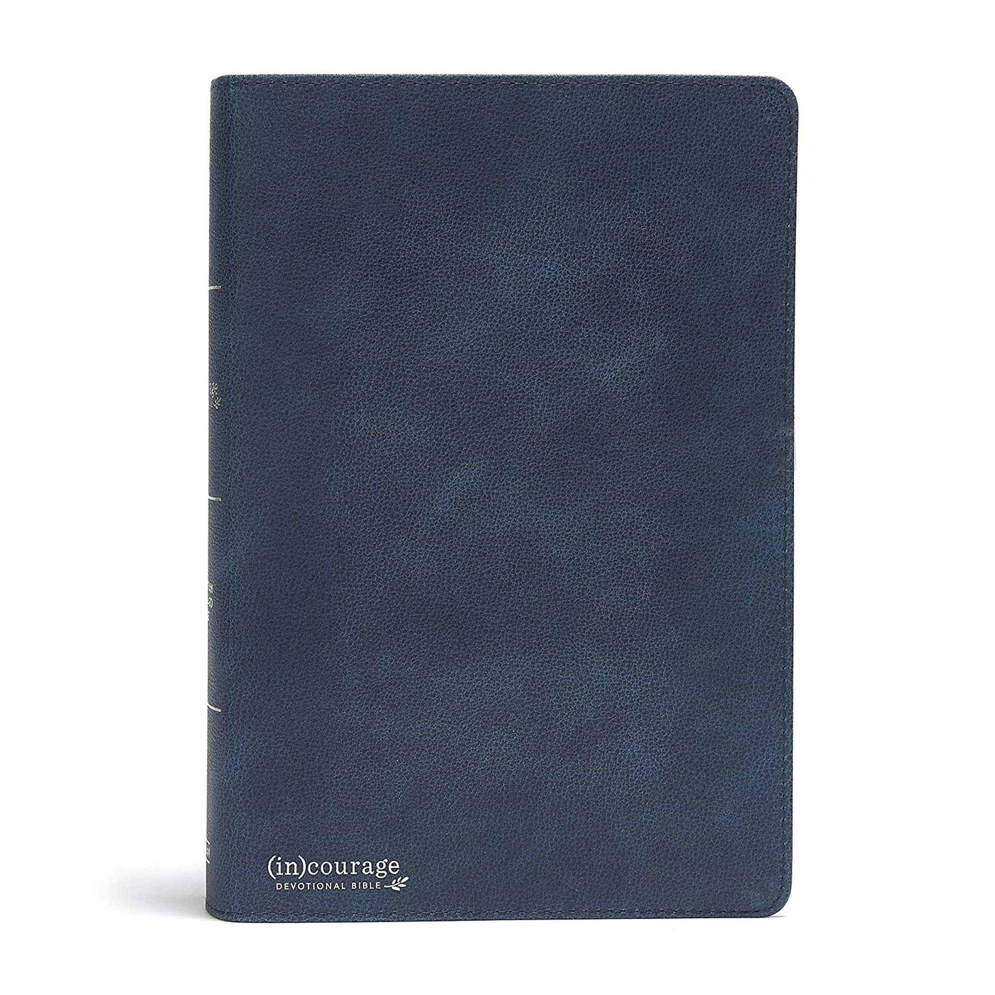 CSB (in)courage Devotional Bible, Navy Genuine Leather, Black Letter, Full-Color Design, Devotionals, Journaling Space, Reading Plans, Easy-to-Read Bible Serif Type used book depot