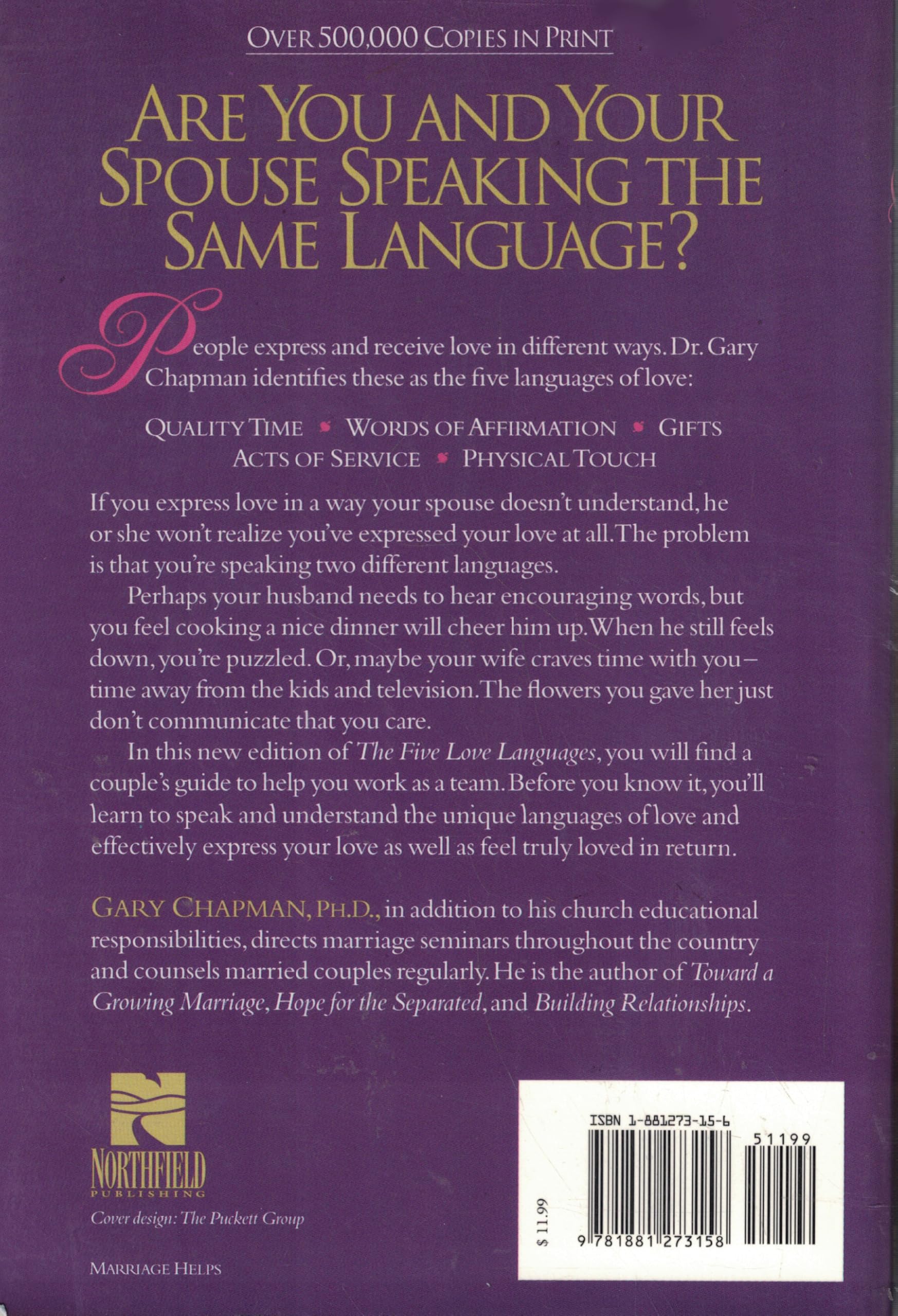 The Five Love Languages: How to Express Heartfelt Commitment to Your Mate used book depot