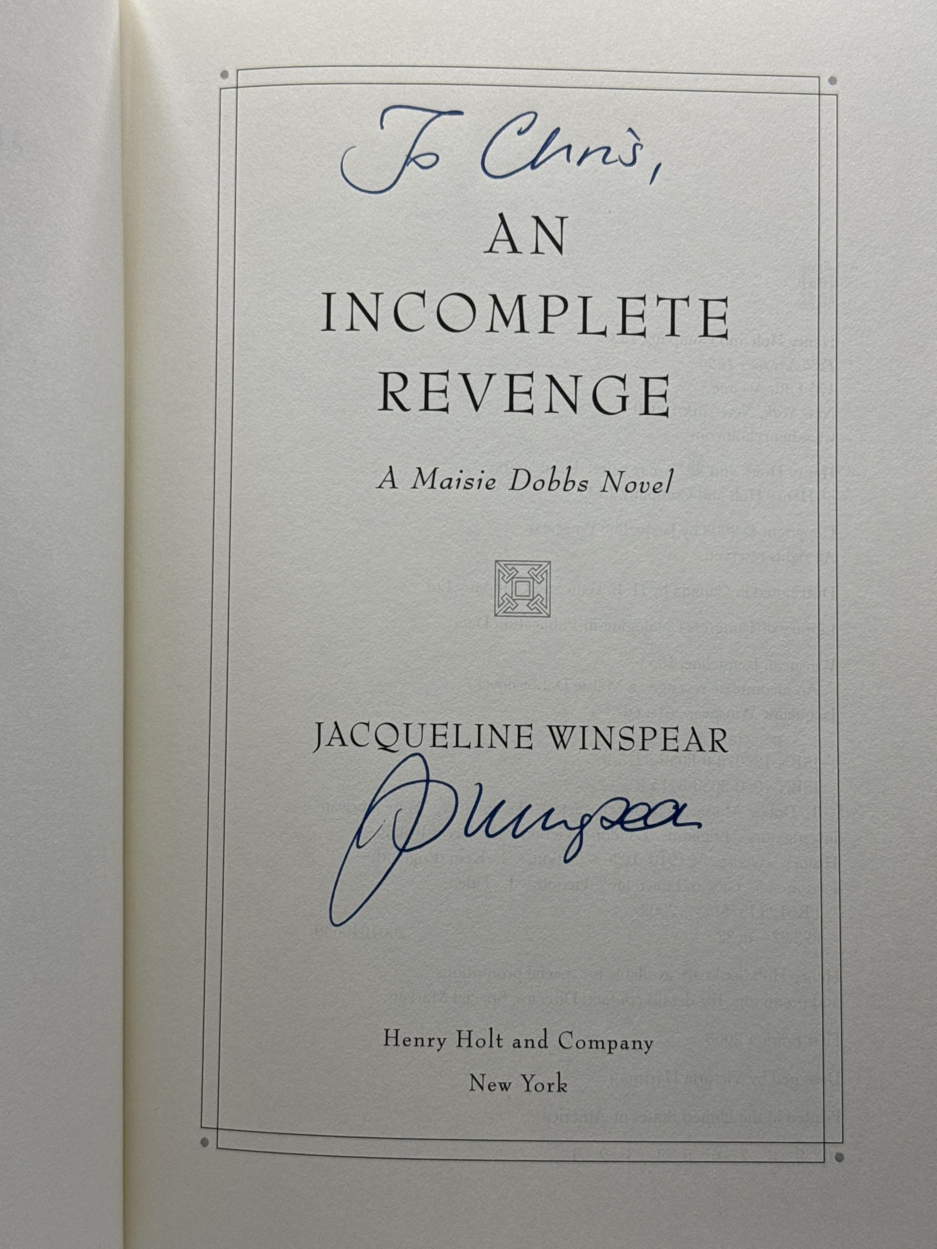 An Incomplete Revenge: A Maisie Dobbs Novel (Maisie Dobbs Novels) used book depot