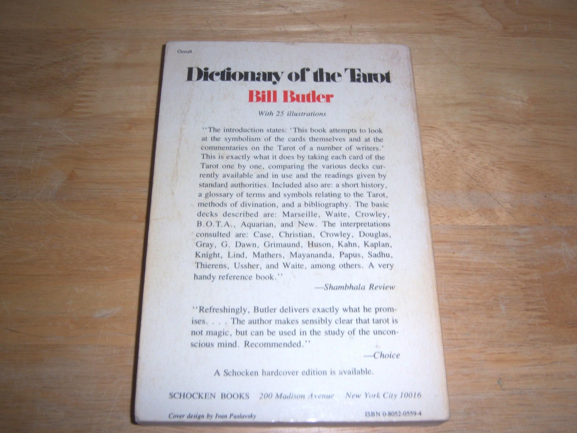 Dictionary of the Tarot used book depot