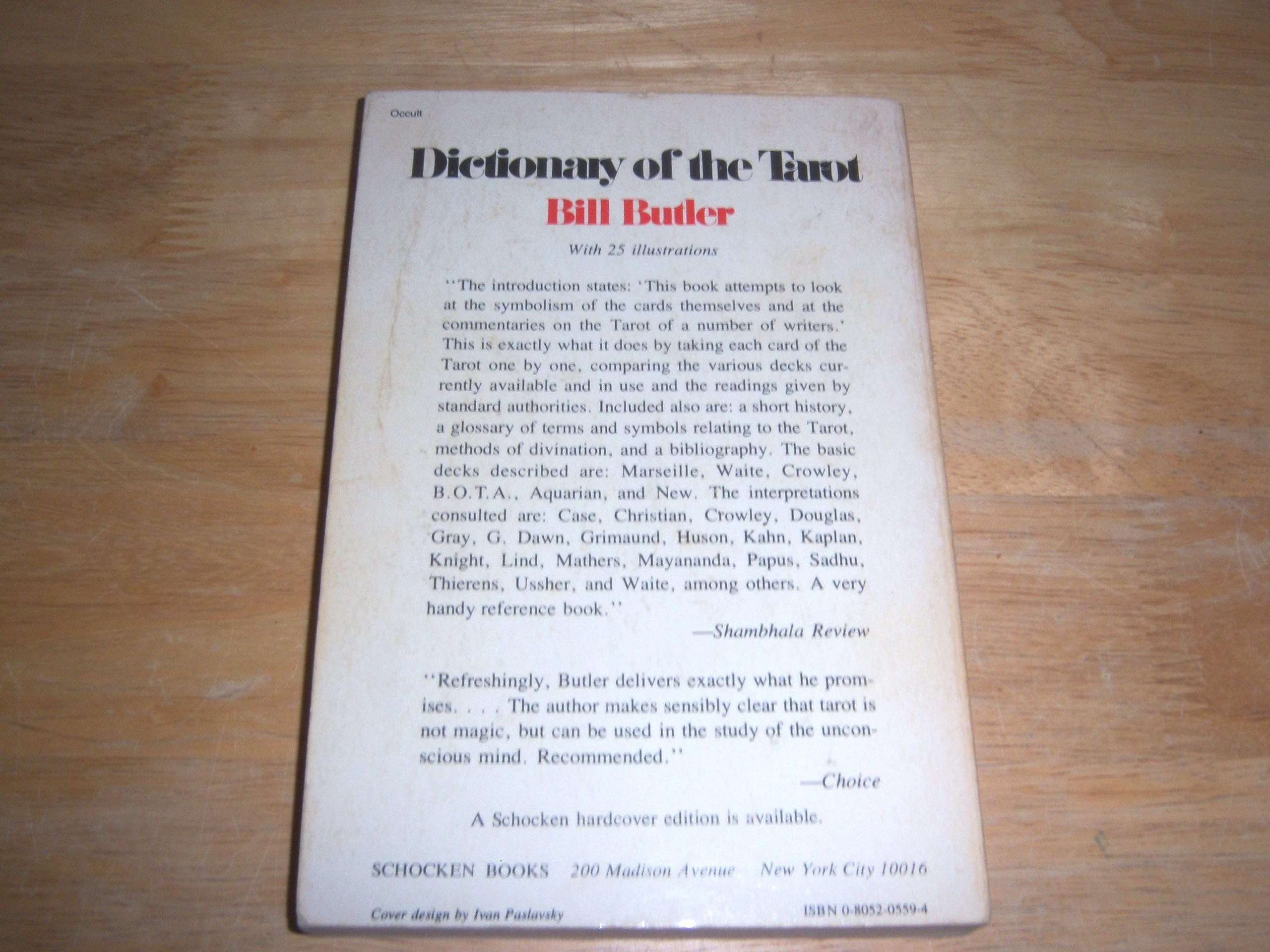Dictionary of the Tarot used book depot