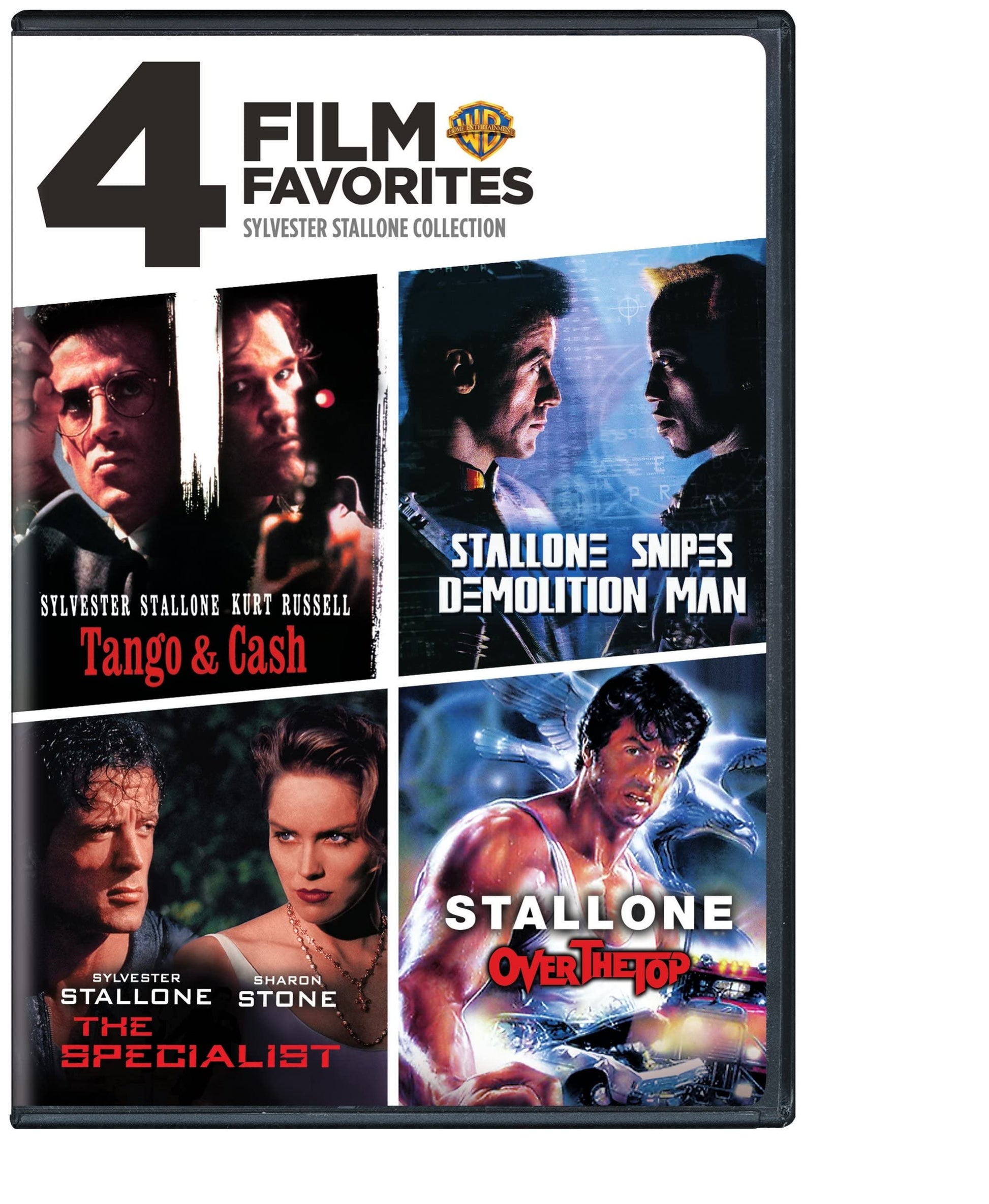 4 Film Favorites: Sylvester Stallone (Demolition Man, Over The Top, The Specialist, Tango & Cash) used book depot