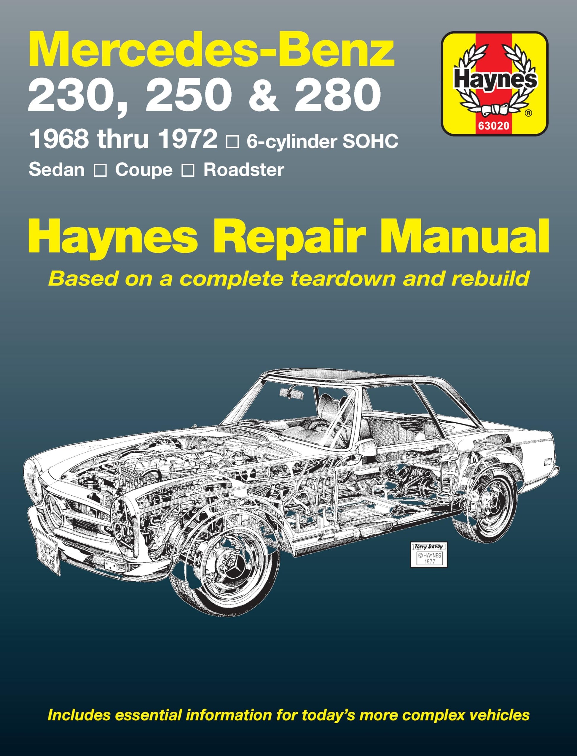 Mercedes Benz 230, 250 and 280, 1968-1972 / 6-Cylinder sohc / Sedan, Coupe, Roadster Automotive Repair Manual used book depot