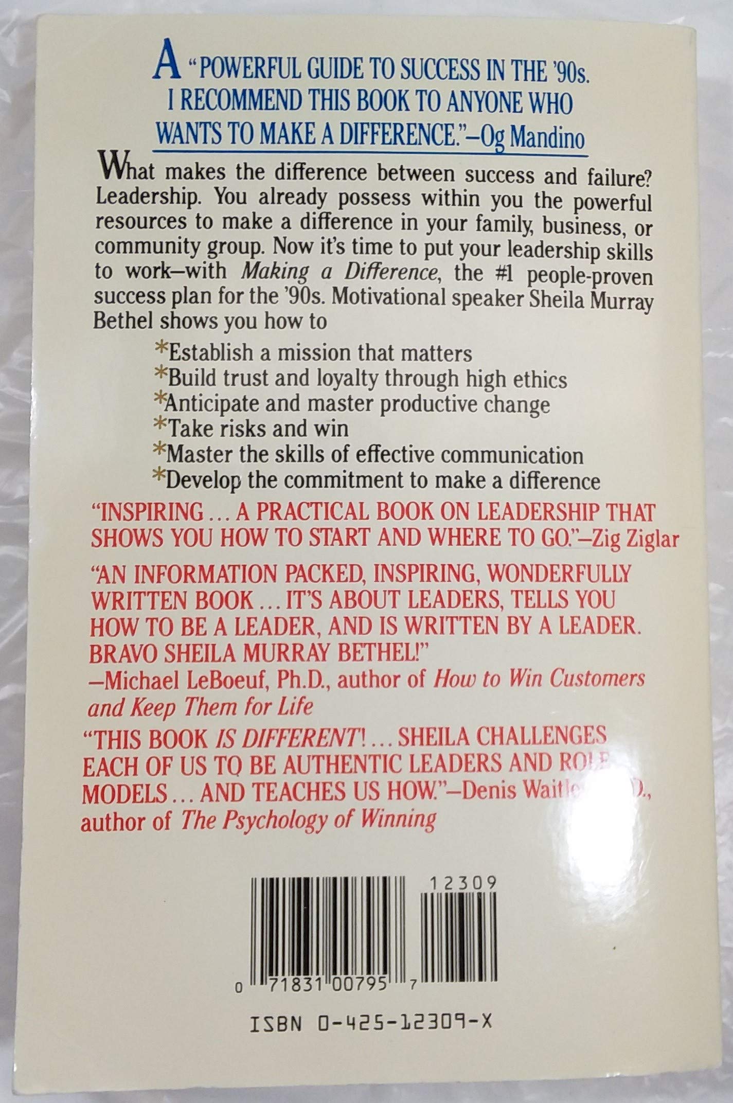 Making a Difference: Twelve Qualities That Make You a Leader used book depot