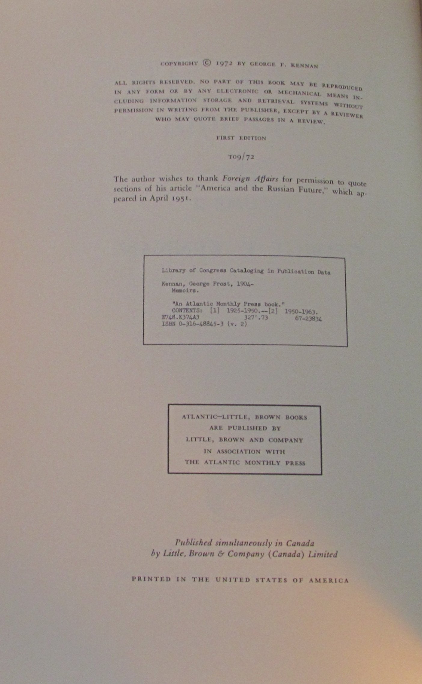 Memoirs, 1950-1963, Vol. 2