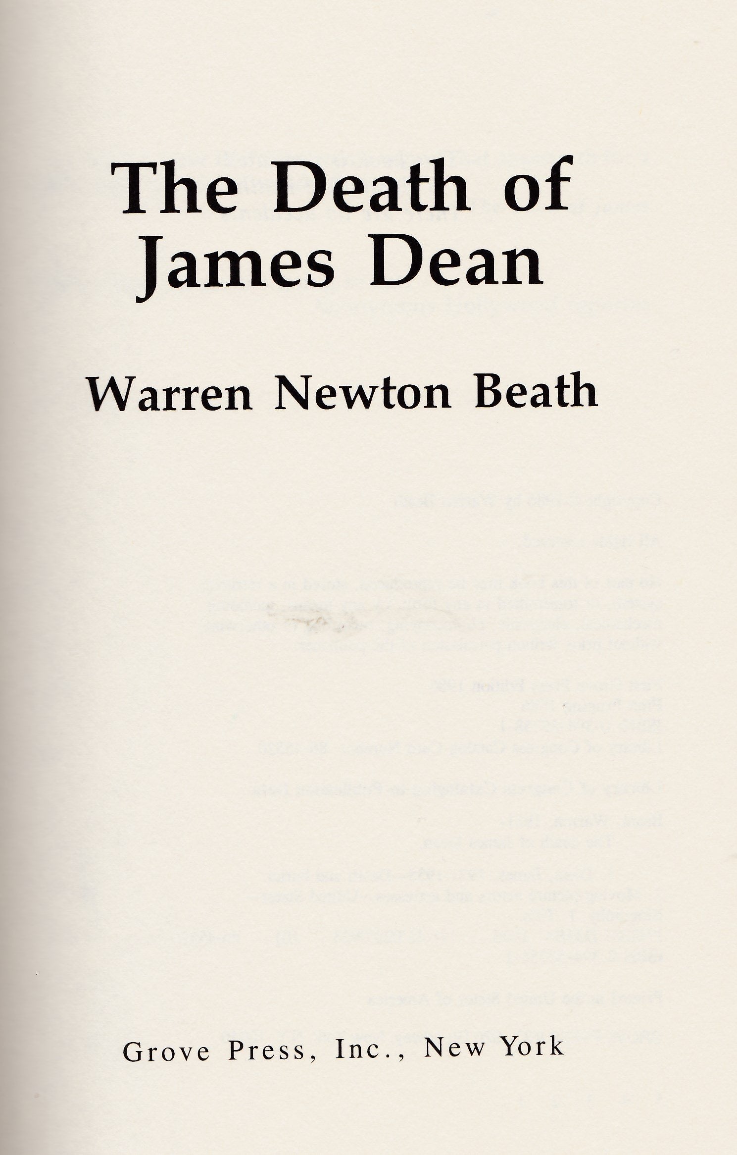 The Death of James Dean used book depot