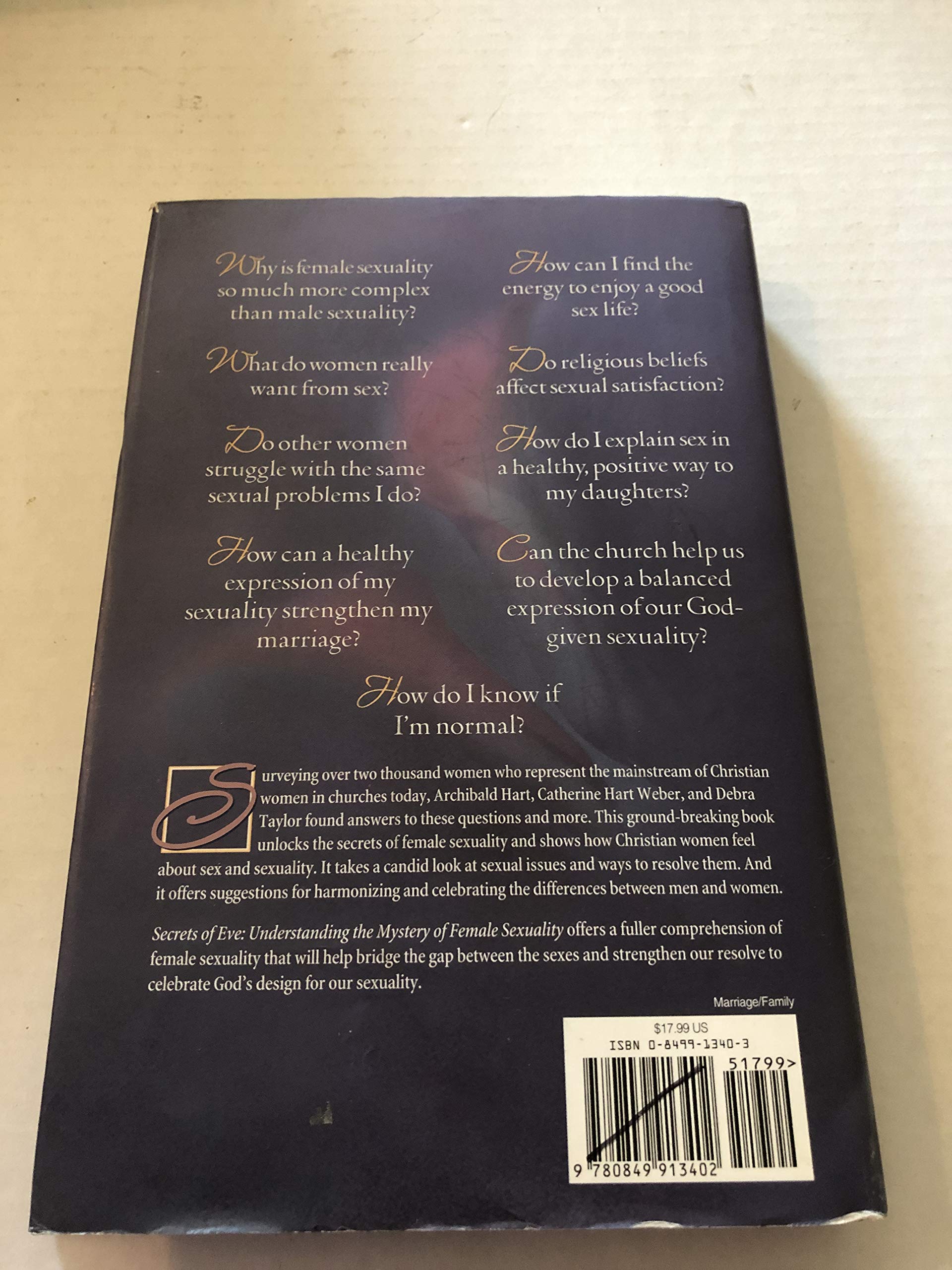 Secrets of Eve: Understanding the Mystery of Female Sexuality used book depot