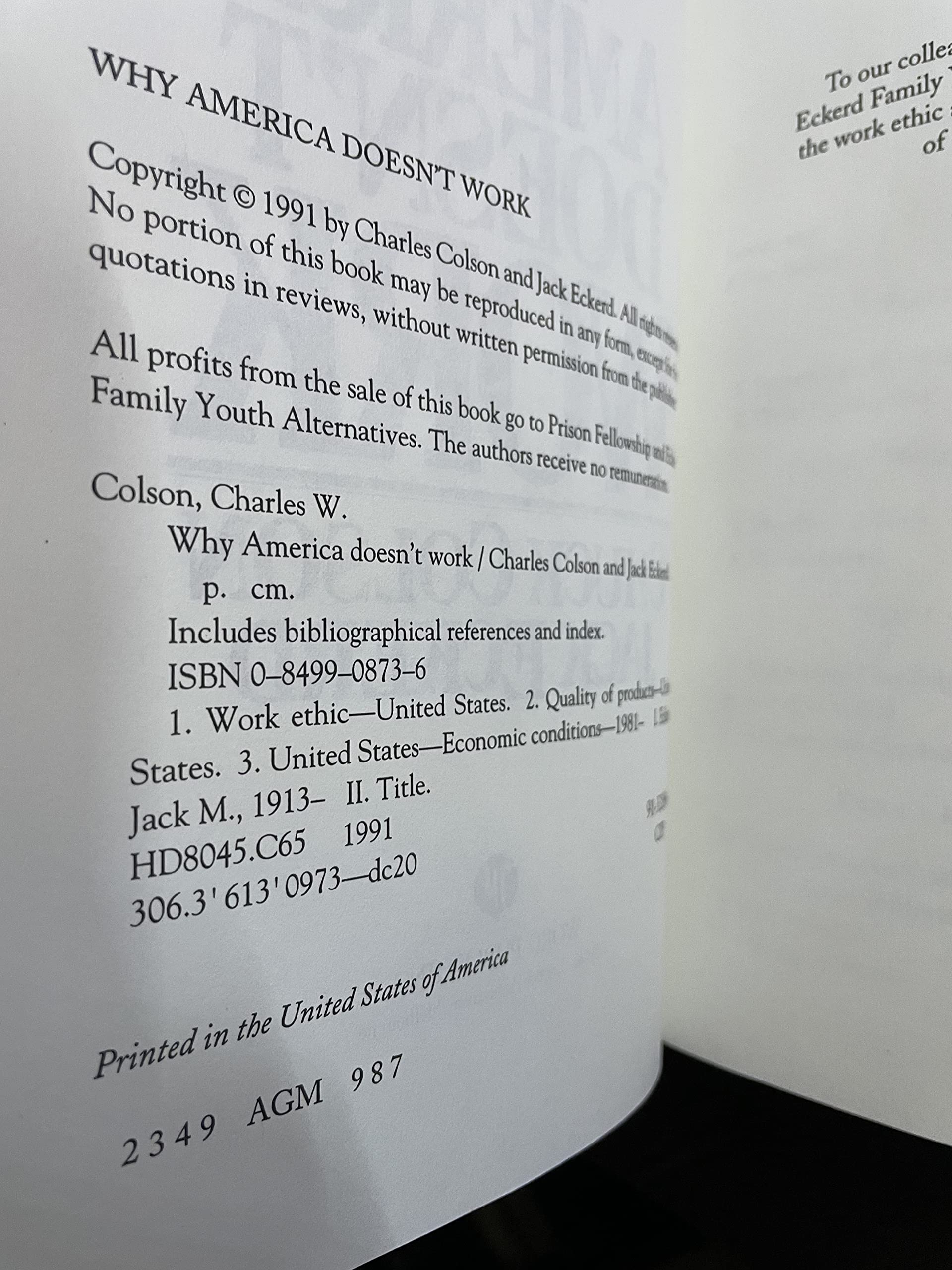 Why America Doesn't Work used book depot