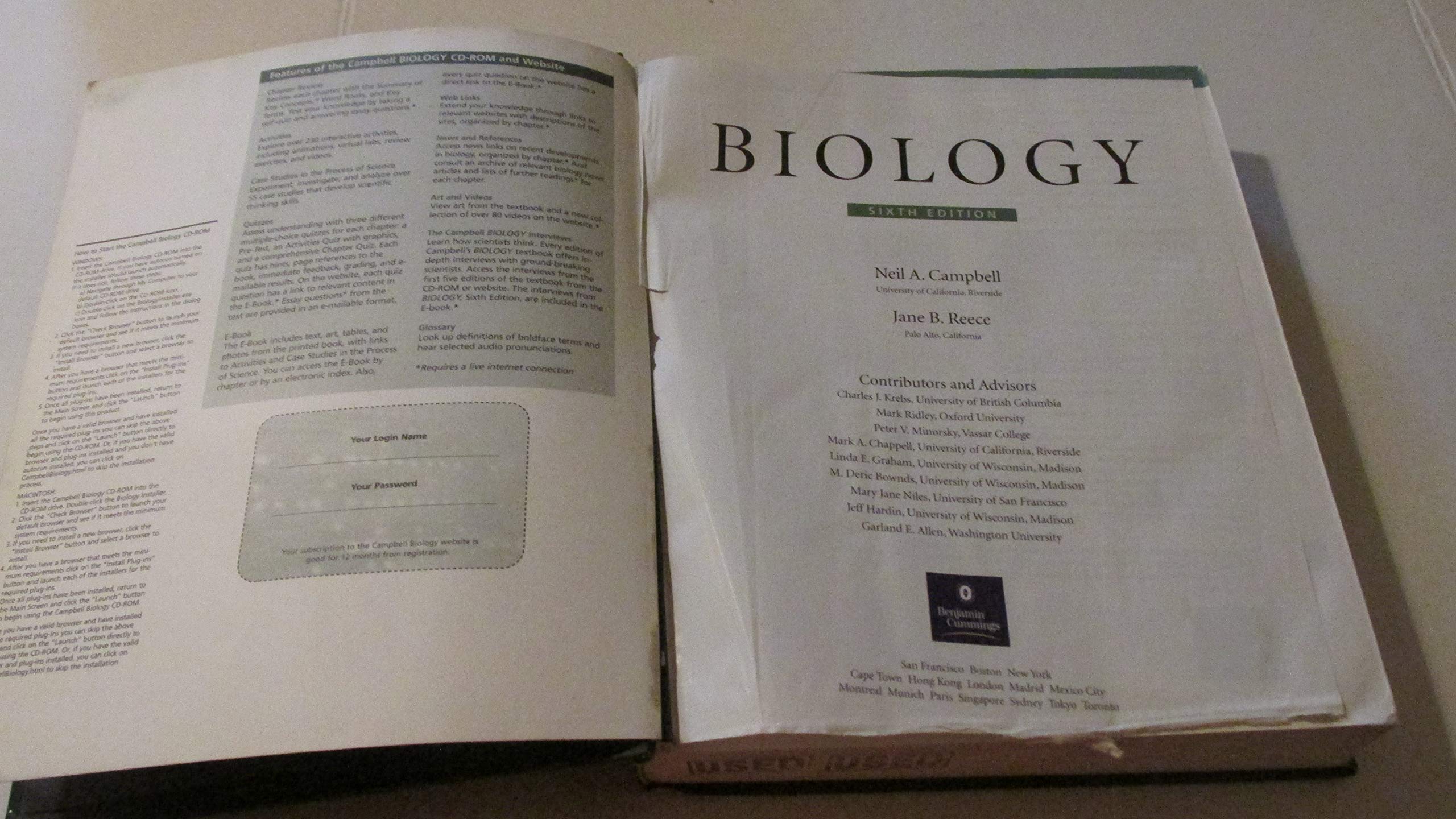 Biology, 6th Edition used book depot