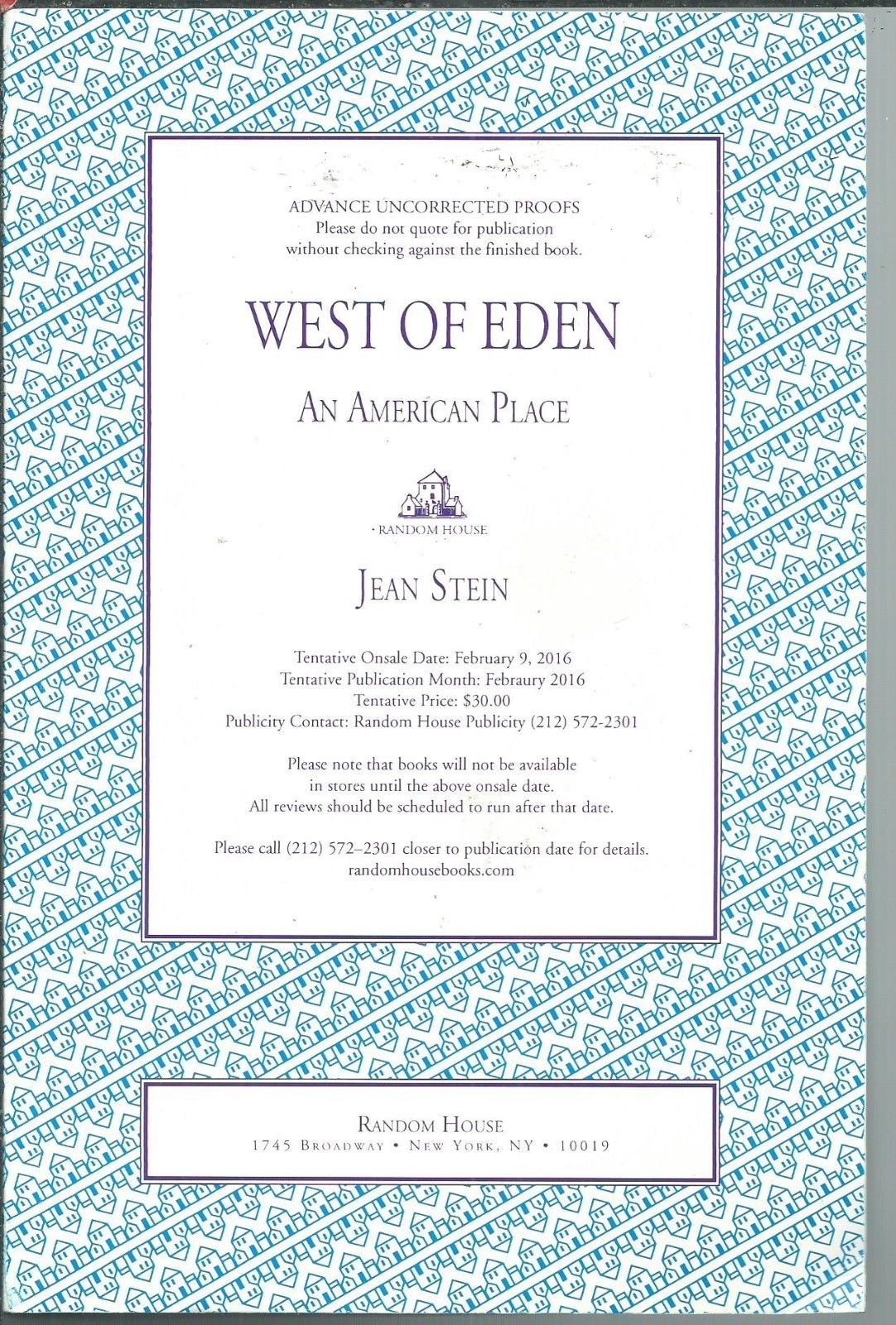 West of Eden: An American Place used book depot