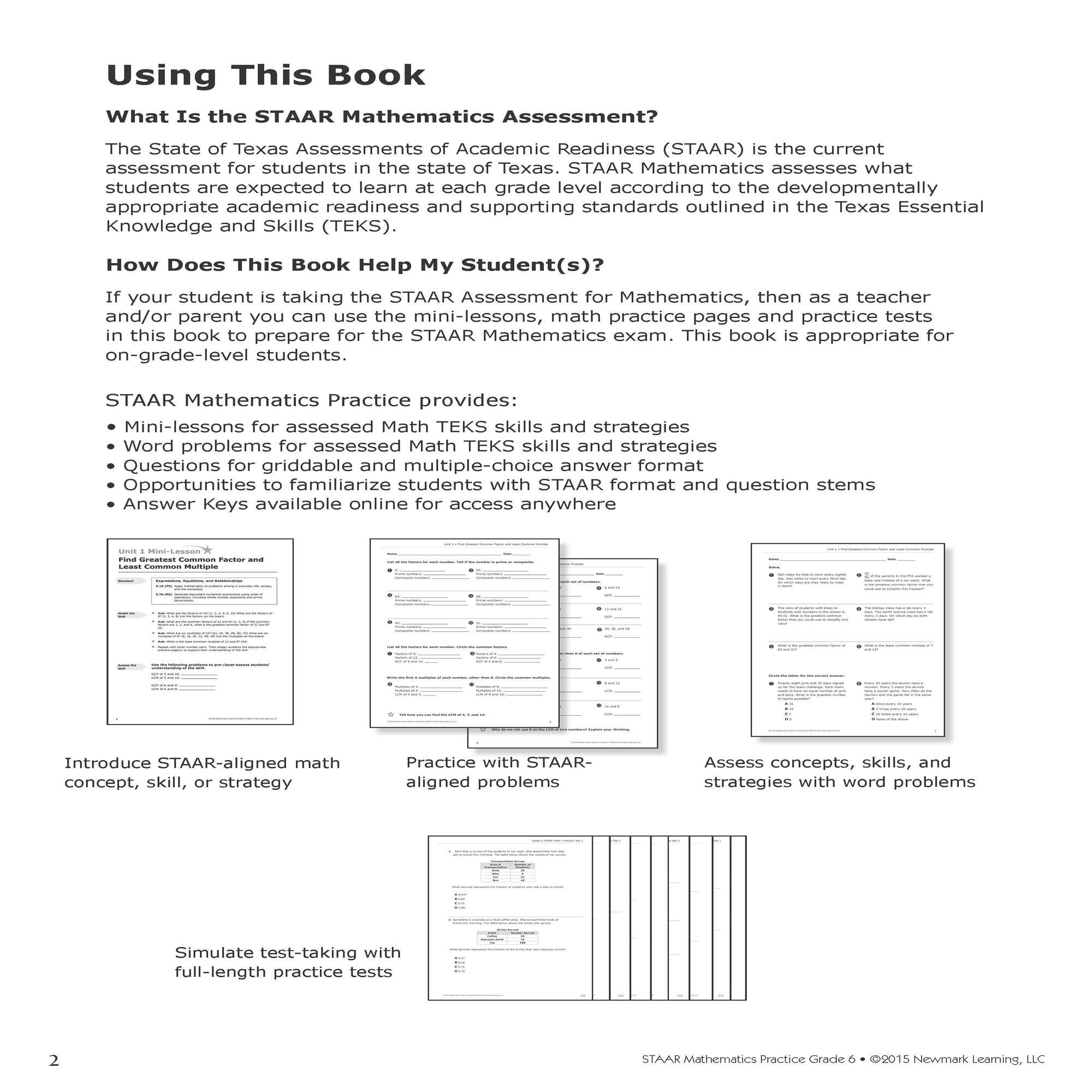 STAAR Mathematics Practice I For Children in Grade 6 I All-Inclusive Workbook for STAAR Prep I Mini-Lessons, Practice Pages, Assessments, & Practice Tests used book depot