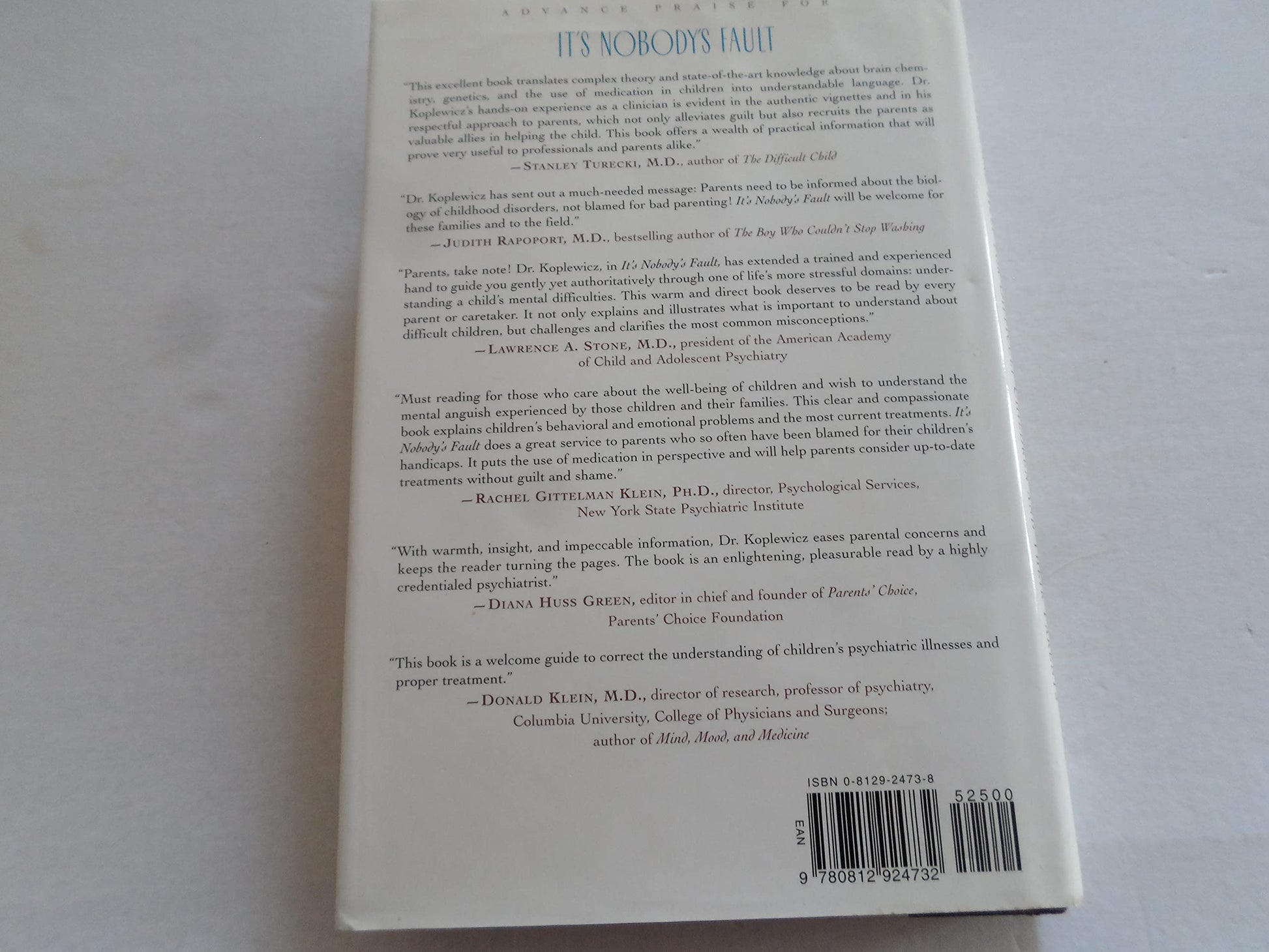 It's Nobody's Fault:: New Hope and Help for Difficult Children and Their Parents used book depot