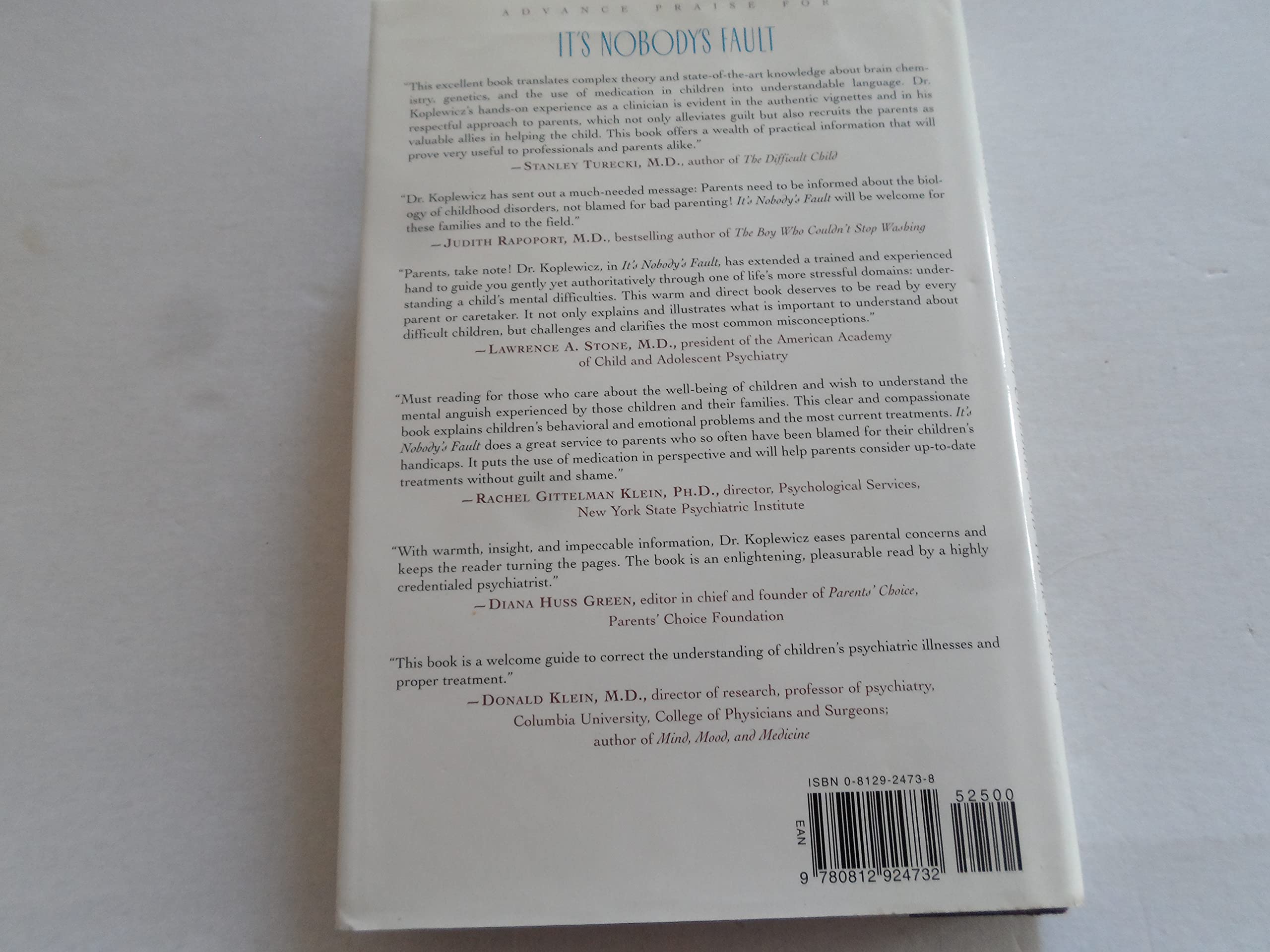 It's Nobody's Fault:: New Hope and Help for Difficult Children and Their Parents used book depot