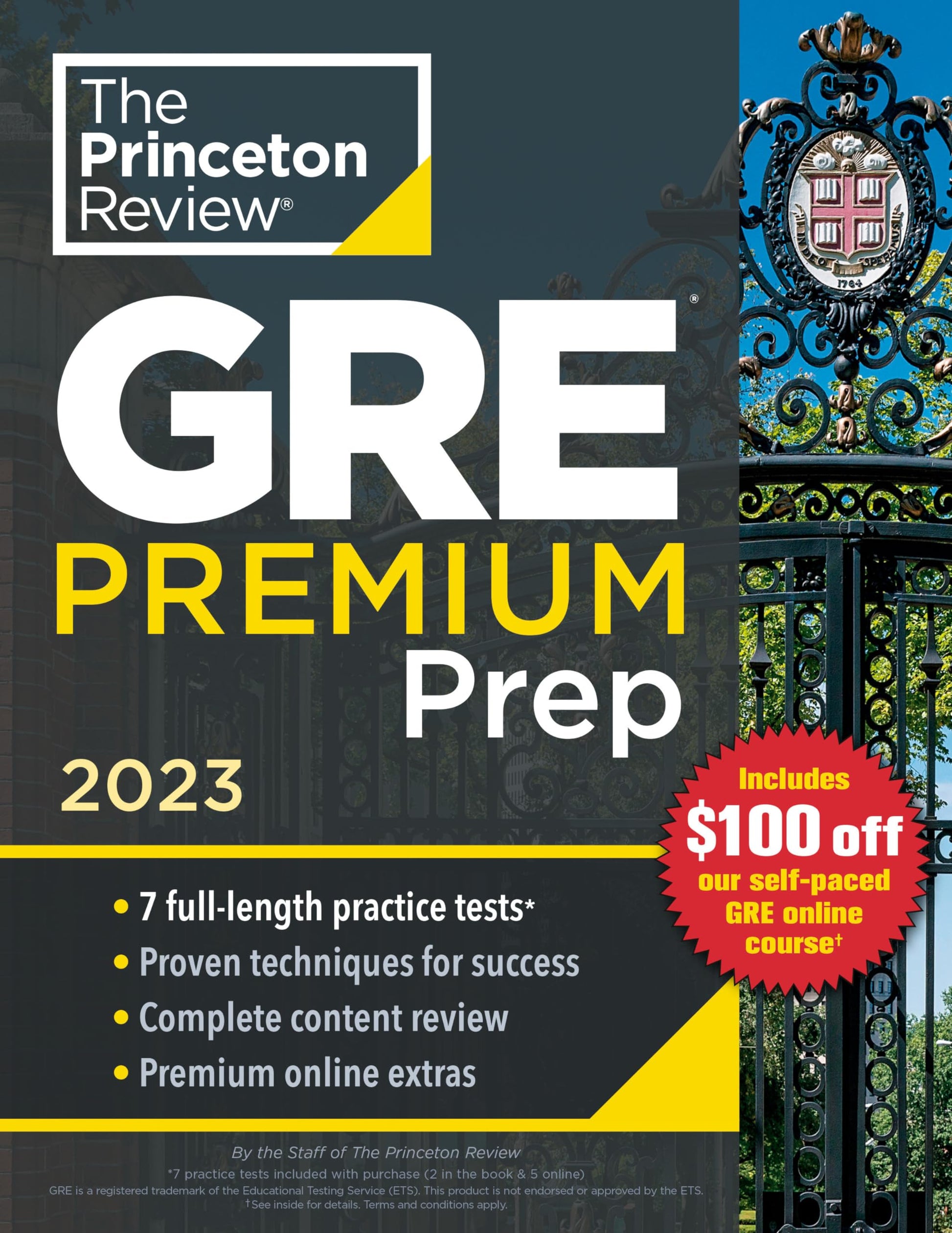Princeton Review GRE Premium Prep, 2023: 7 Practice Tests + Review & Techniques + Online Tools (Graduate School Test Preparation) used book depot