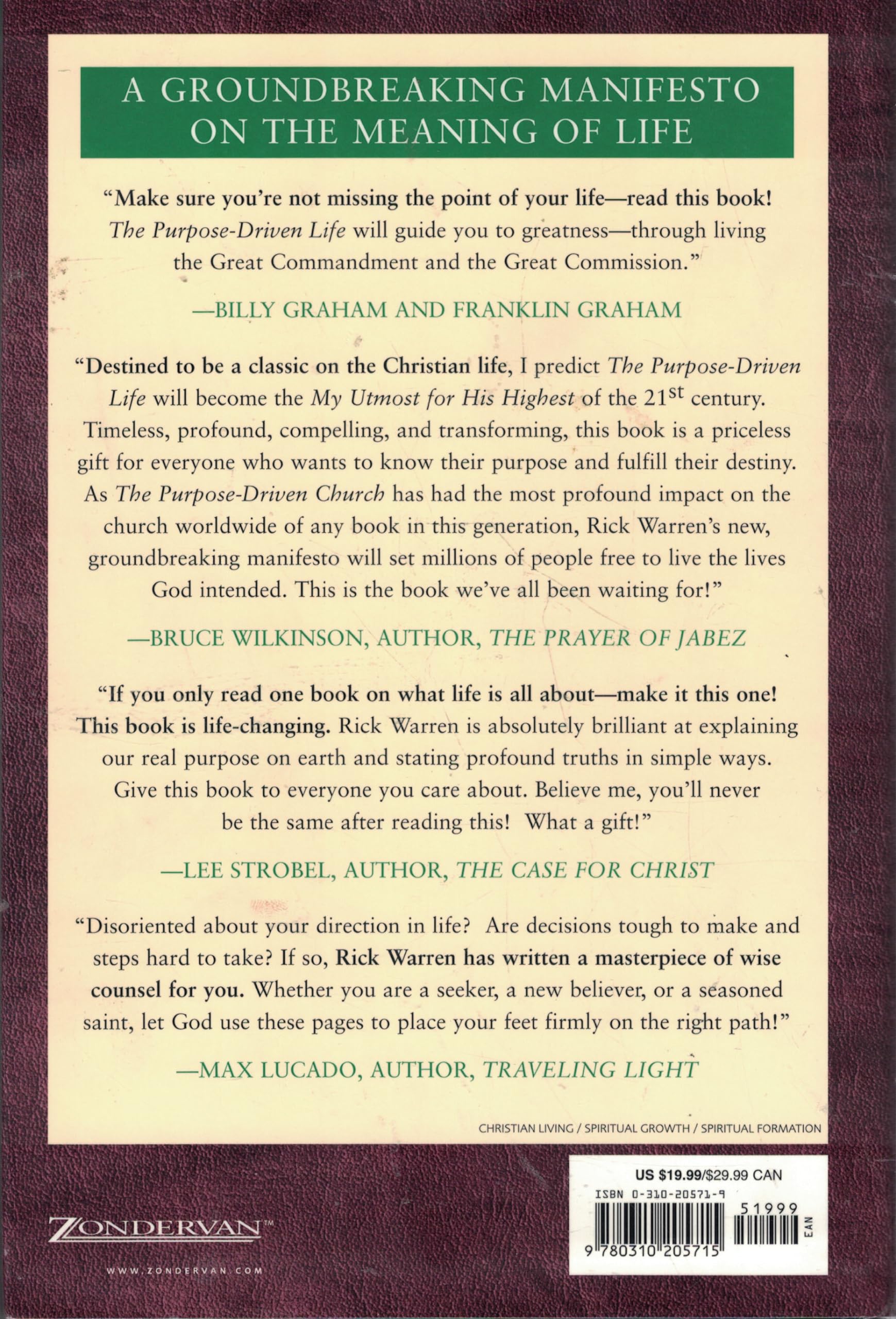 The Purpose Driven Life used book depot
