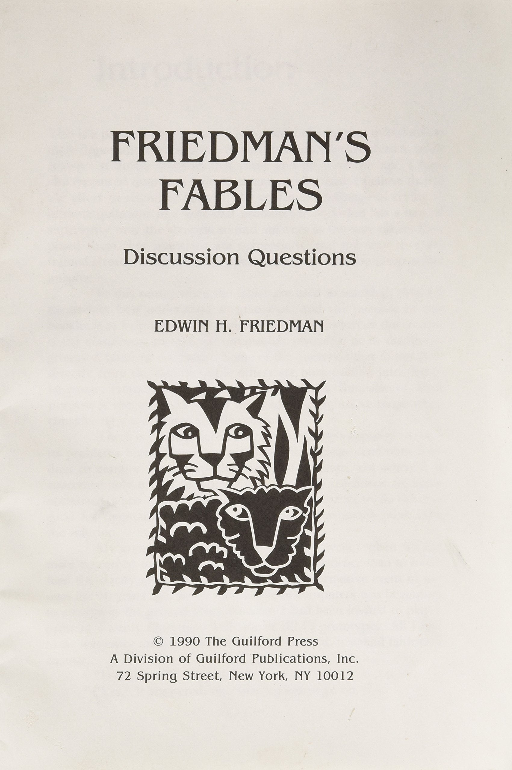 Friedman's Fables: Discussion Questions used book depot