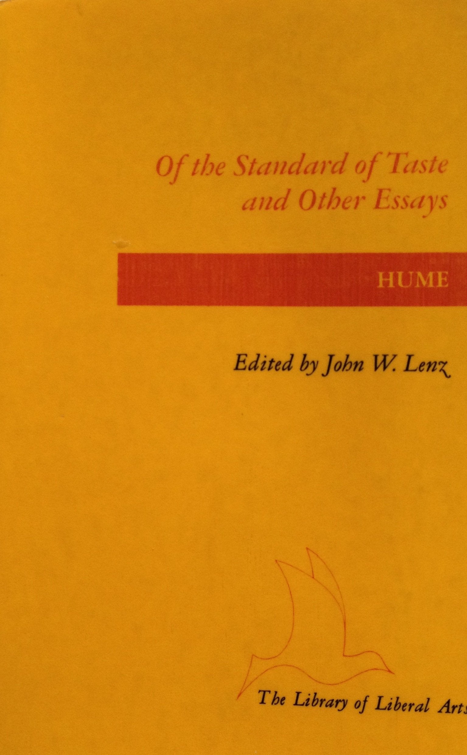 Of the Standard of Taste & Other Essays used book depot