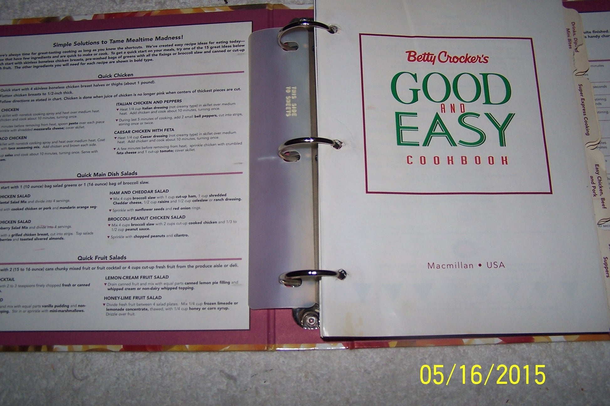 Betty Crocker's Good and Easy Cookbook used book depot