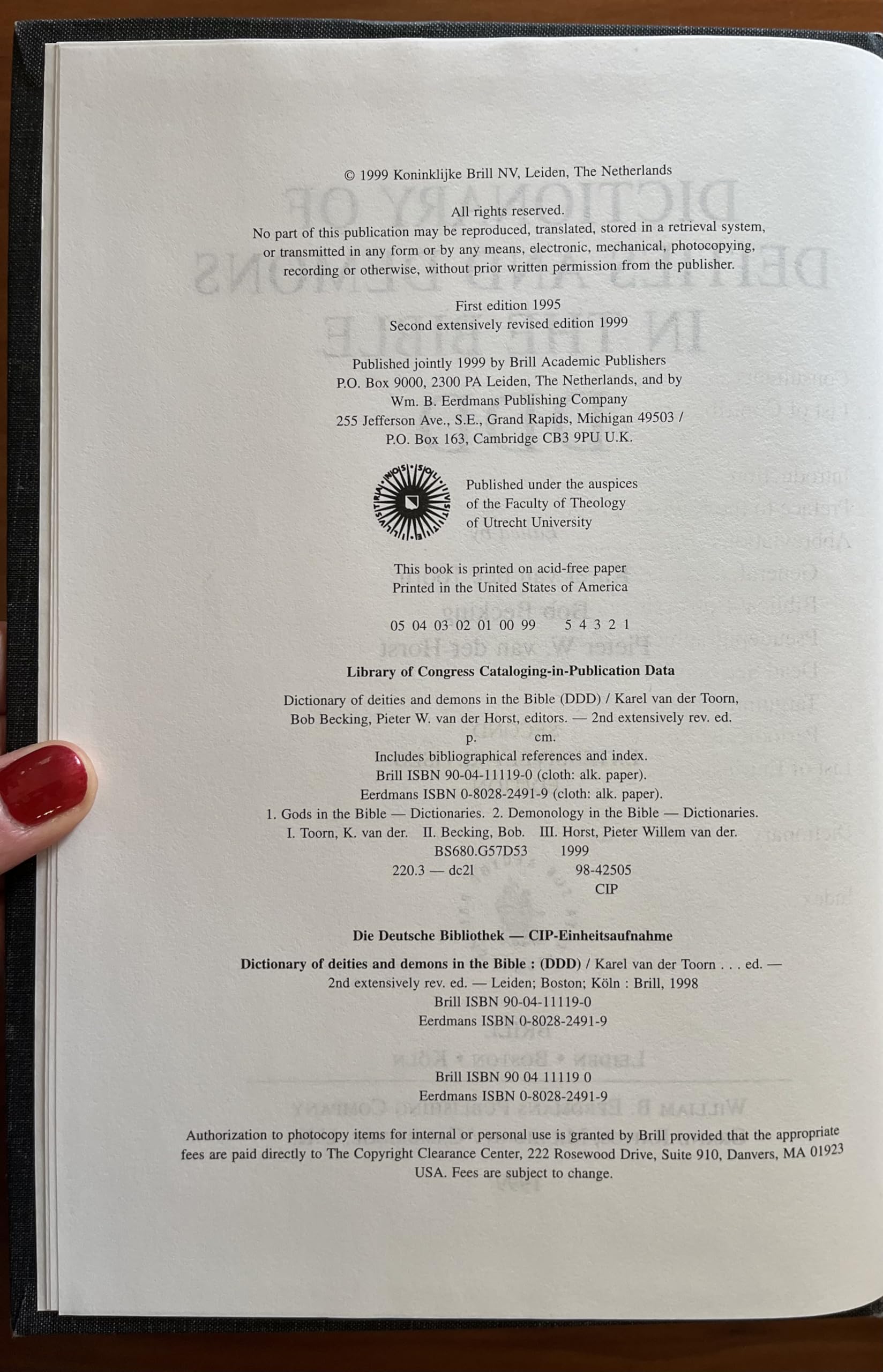 Dictionary of Deities and Demons in the Bible, Second Edition