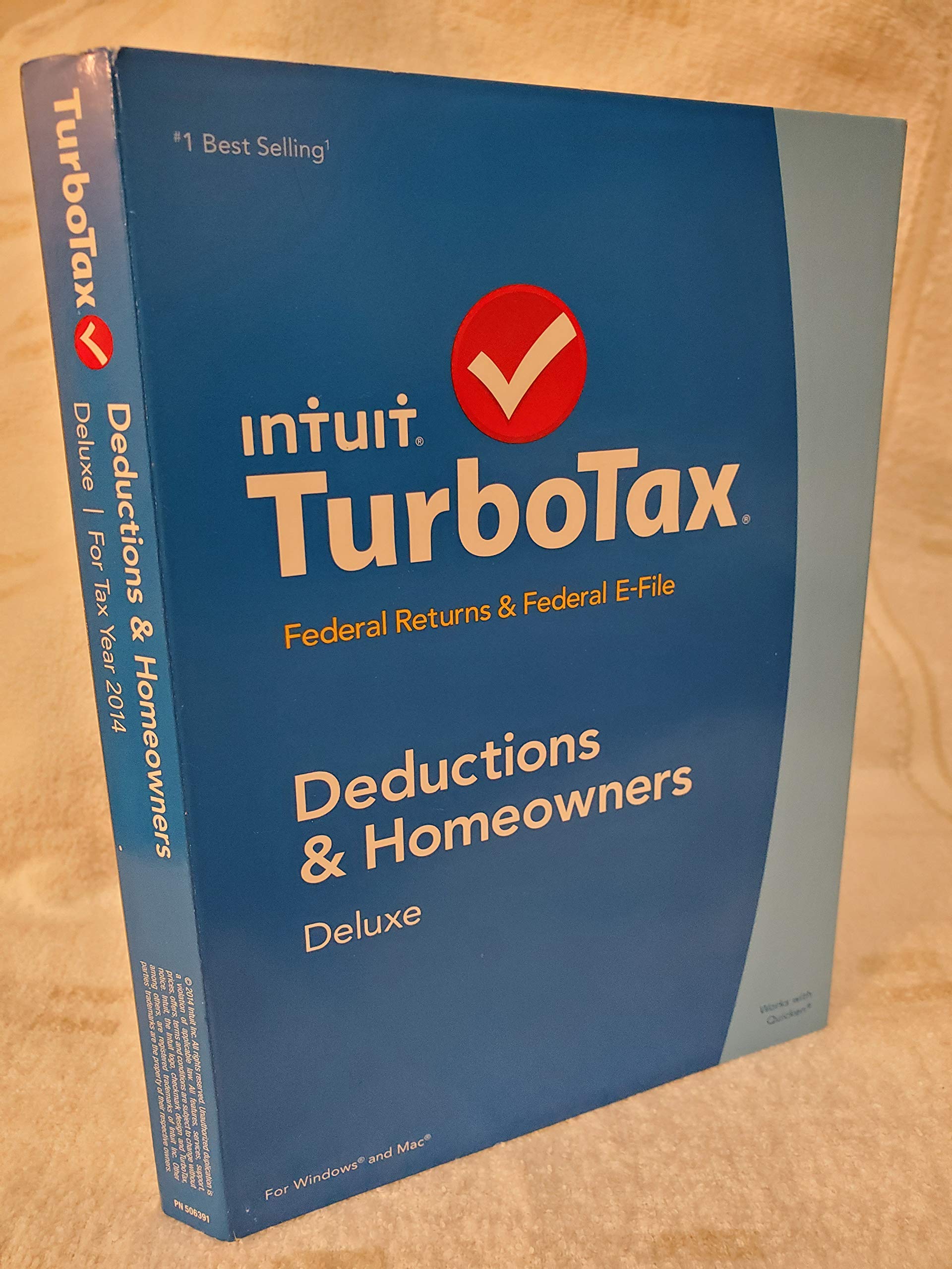 Turbotax 2014 Deluxe Tax Software CD FEDERAL RETURNS ONLY [PC & Mac] [Old Version] used book depot